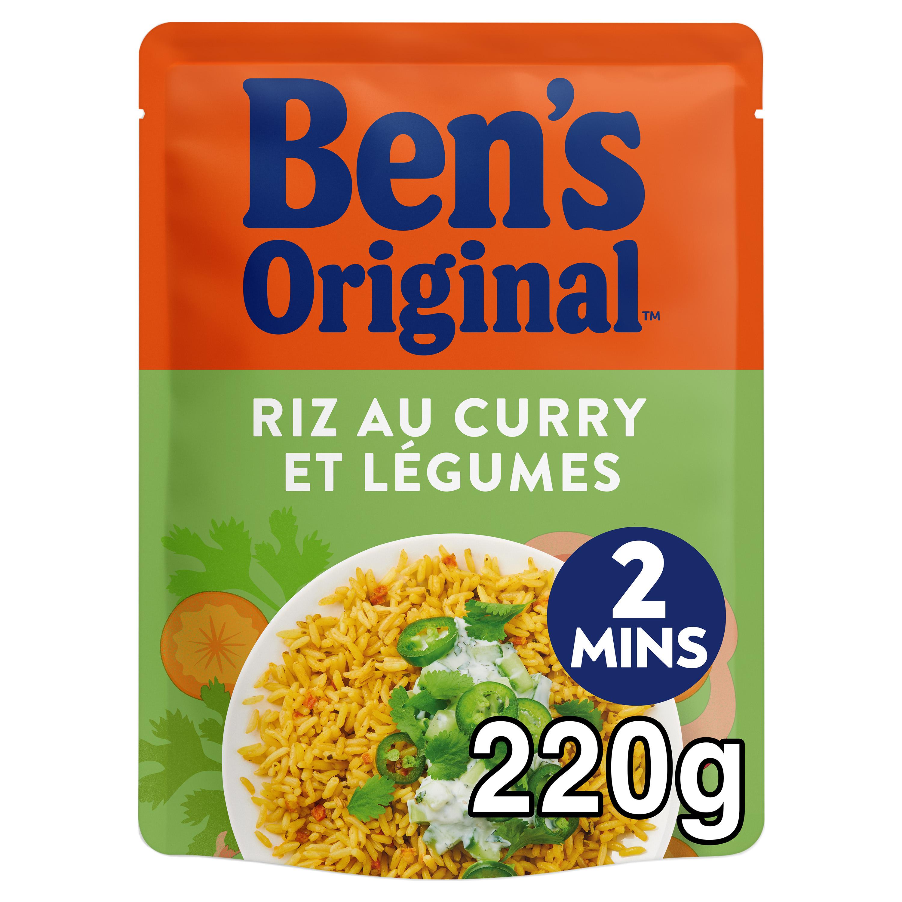 BEN'S ORIGINAL Riz curry et légumes sachet express 1 personne 250g