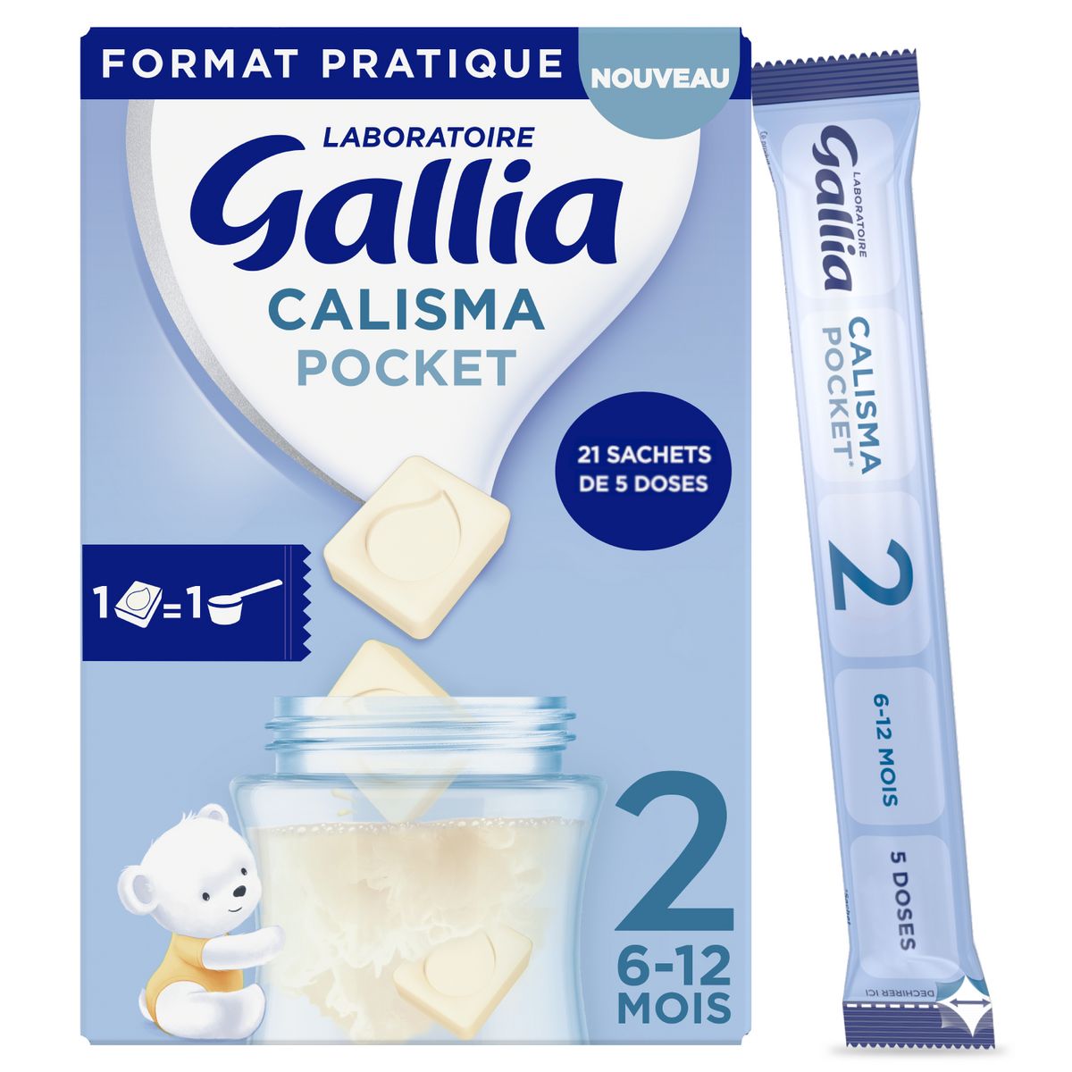 GALLIA Calisma pocket 2 lait 2ème âge en tablettes dès 6 mois 21x5
