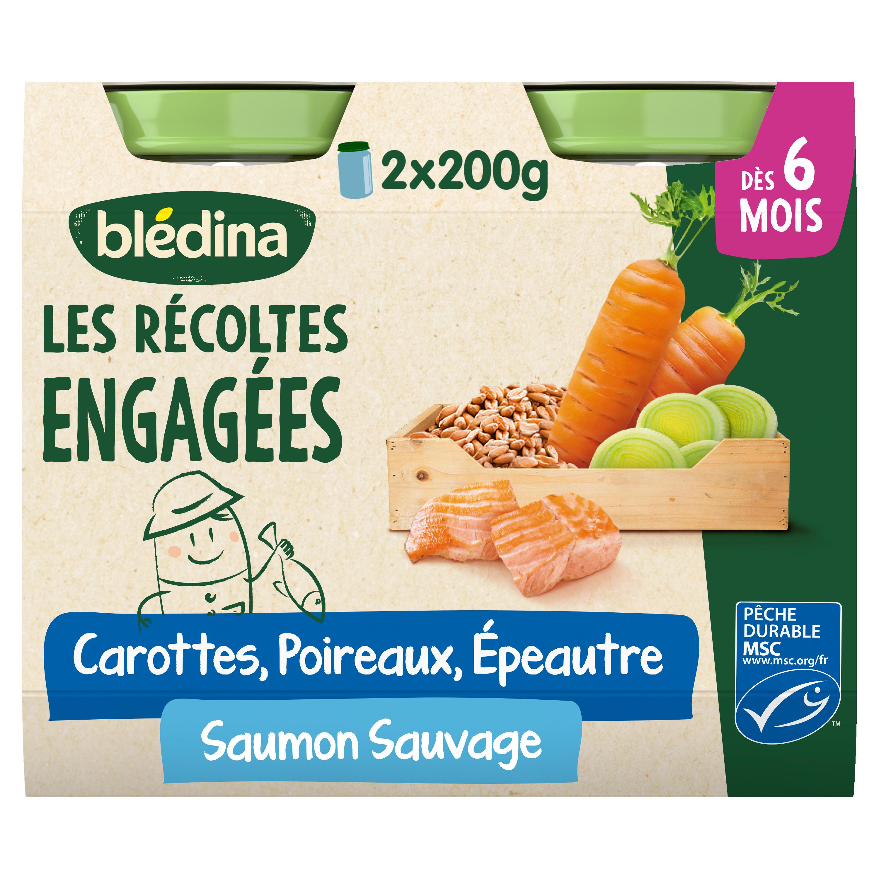 BLEDINA Mon premier Petit pot carottes dès 4 à 6 mois 2x130g pas cher 