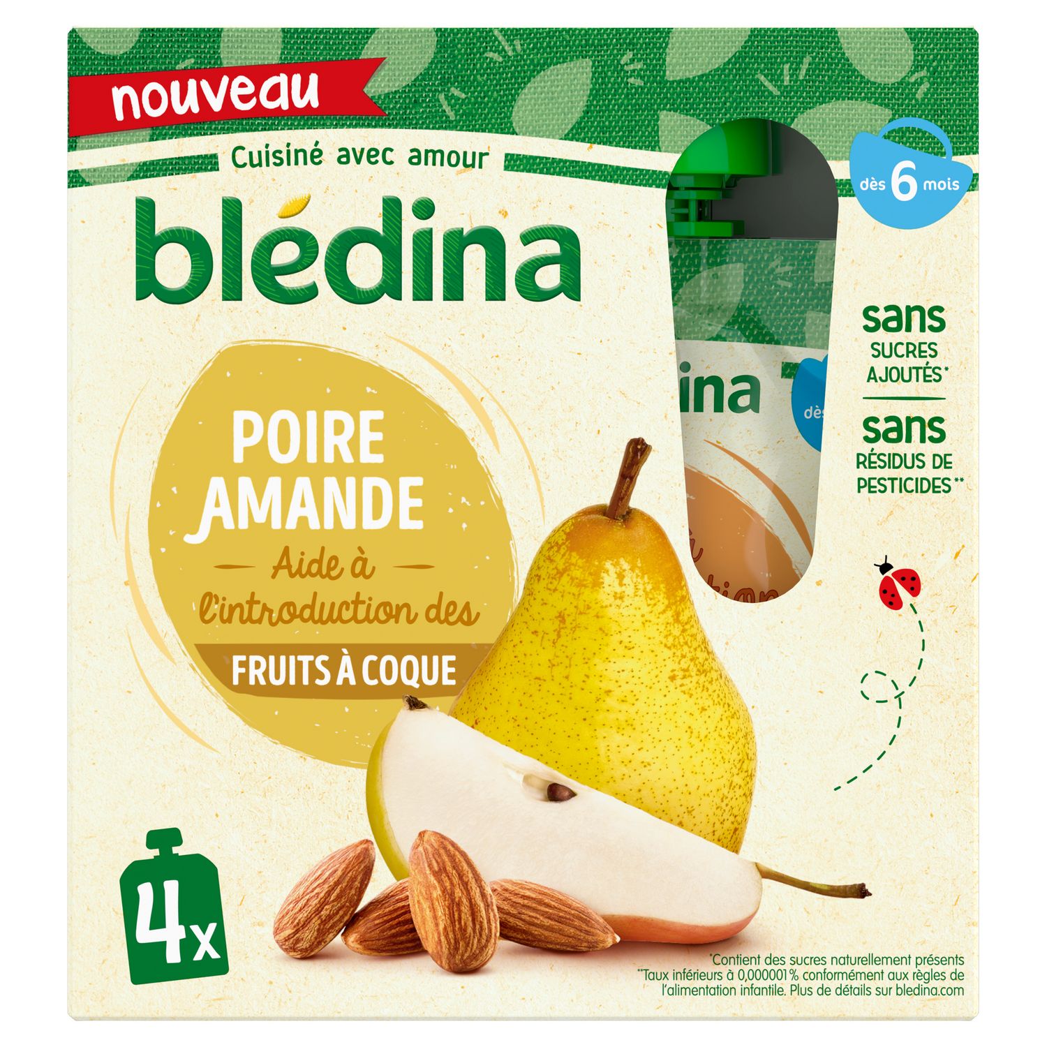 Compote bébé dès 4-6 mois pommes amandes BLEDINA