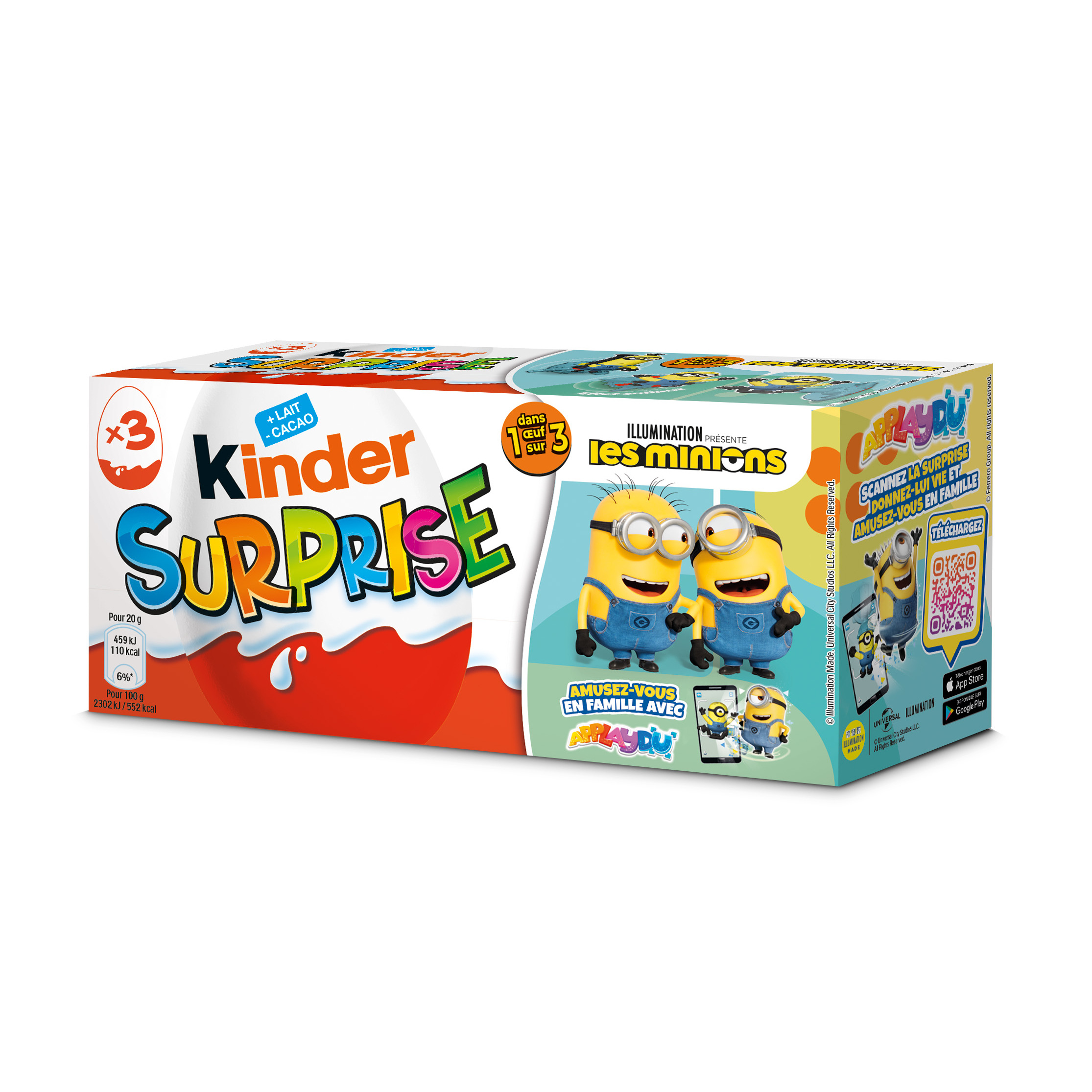 Kinder surprise pack de 3 oeufs (3x20g) disney