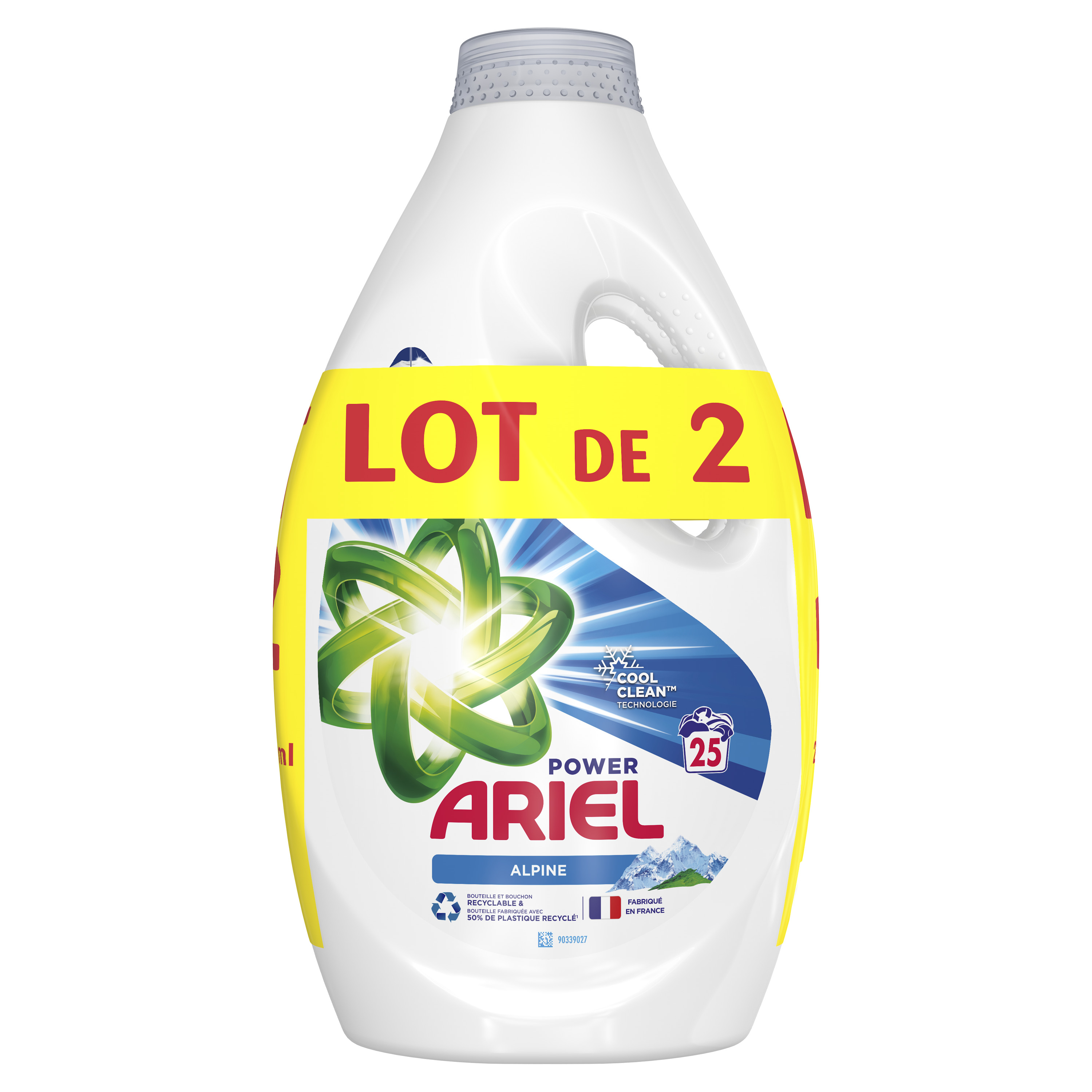 ARIEL Power Lessive liquide alpine 58 lavages 2.9l pas cher 