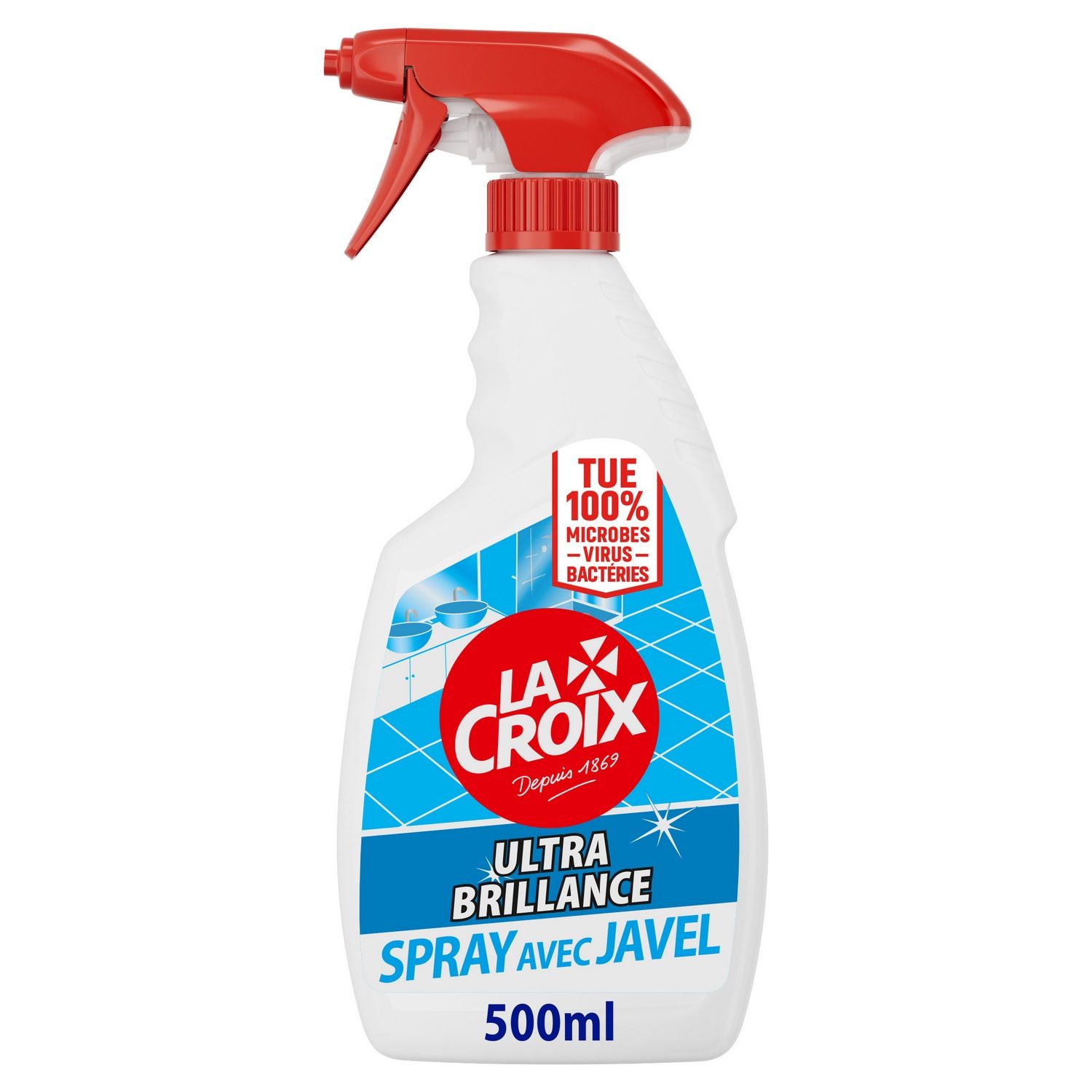 AUCHAN Spray nettoyant désinfectant salle de bain sans javel 750ml pas cher  