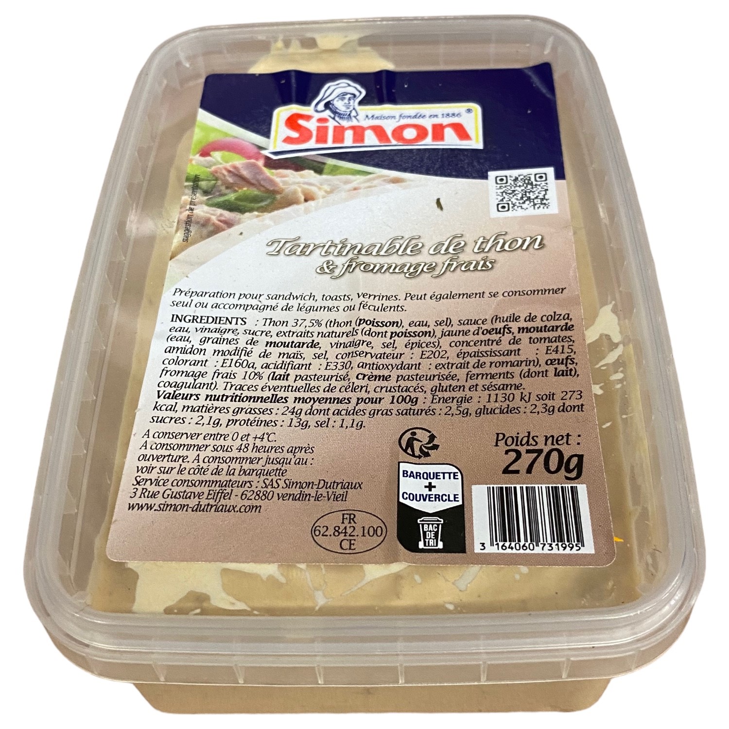 AUCHAN Tarama au saumon fumé tartinables 100g pas cher 