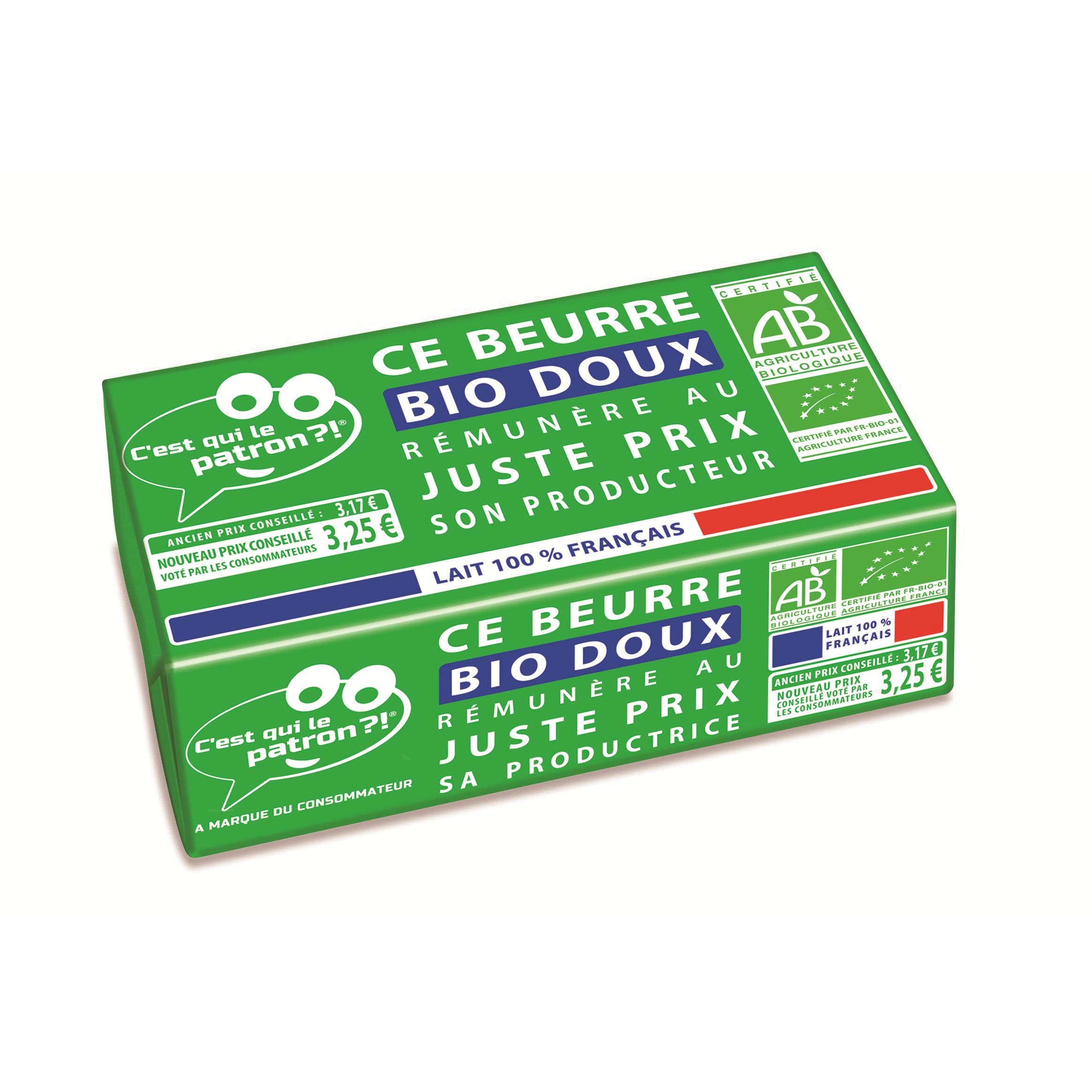 C'EST QUI LE PATRON ?! Beurre doux bio 250g pas cher 