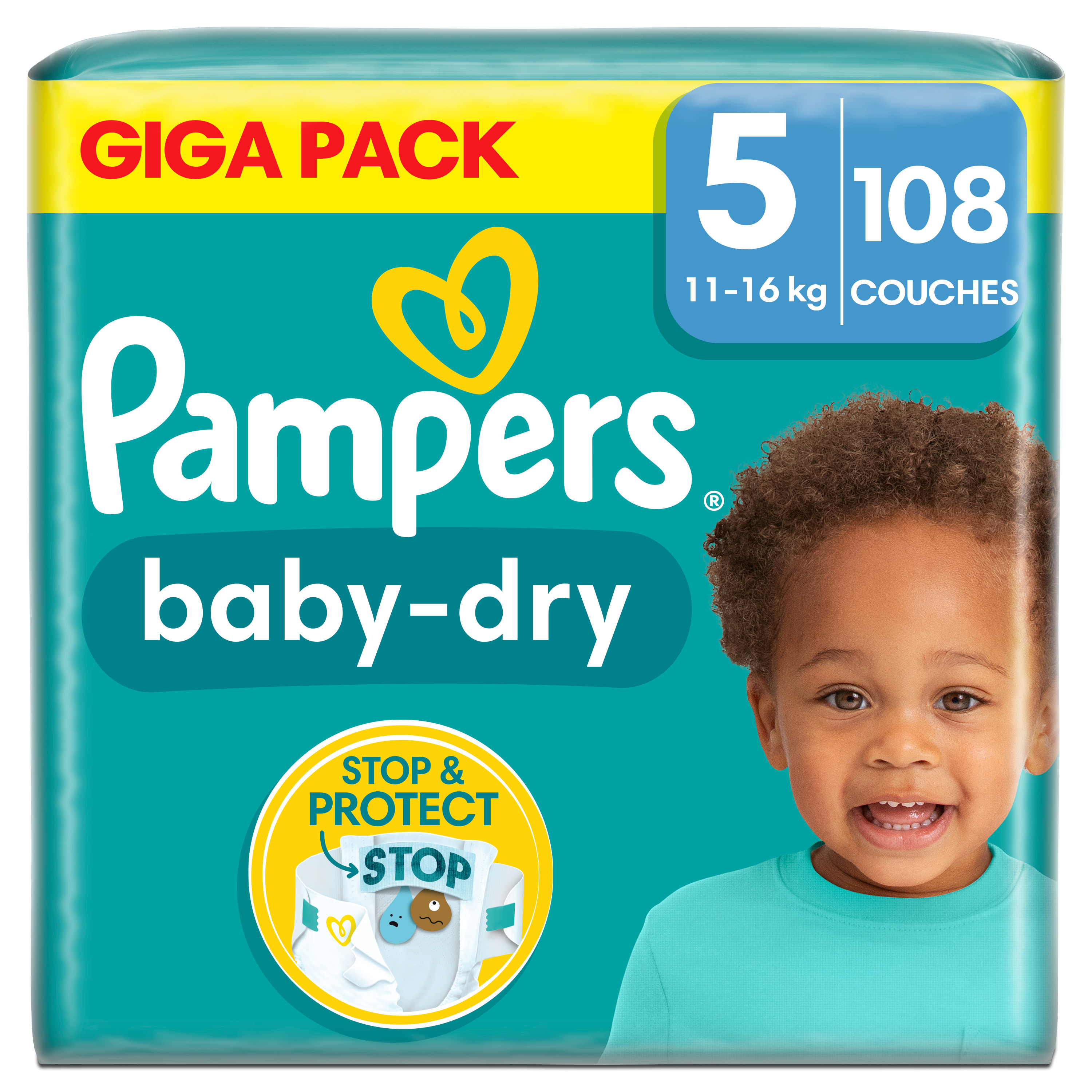 PAMPERS Harmonie couches taille 5 (+11kg) 17 couches pas cher 