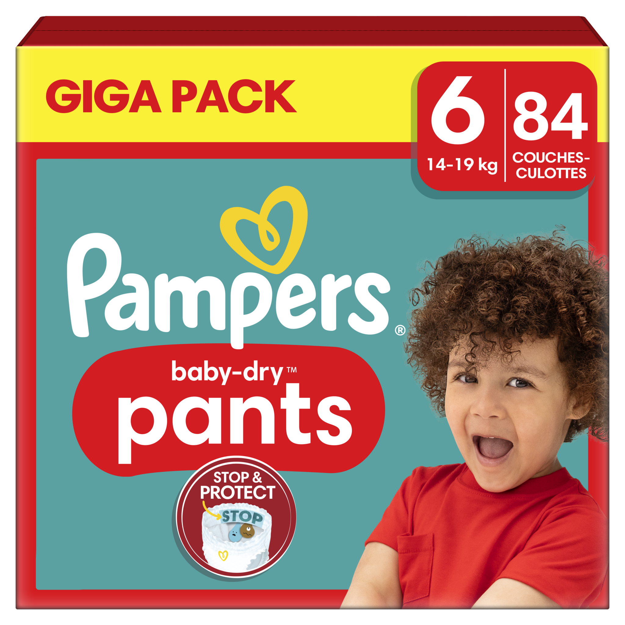 PAMPERS Baby-dry pants couches culottes taille 6 (14-19kg) 34 couches pas  cher 