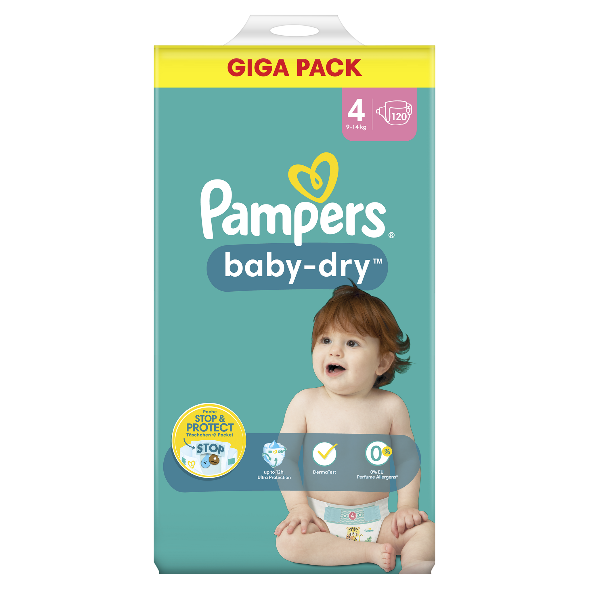 Couches Bébé Baby-Dry Taille 4 9Kg-14Kg PAMPERS