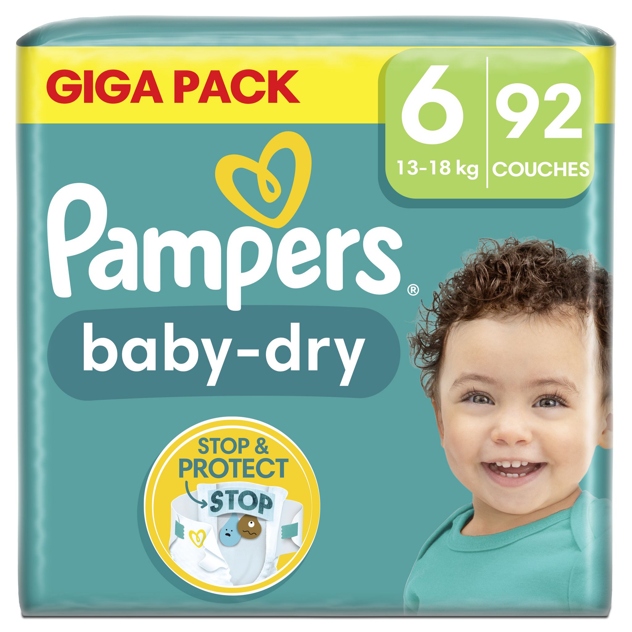 Pampers Taille 6 - 62Couches (13 - 18kg) - Prix pas cher