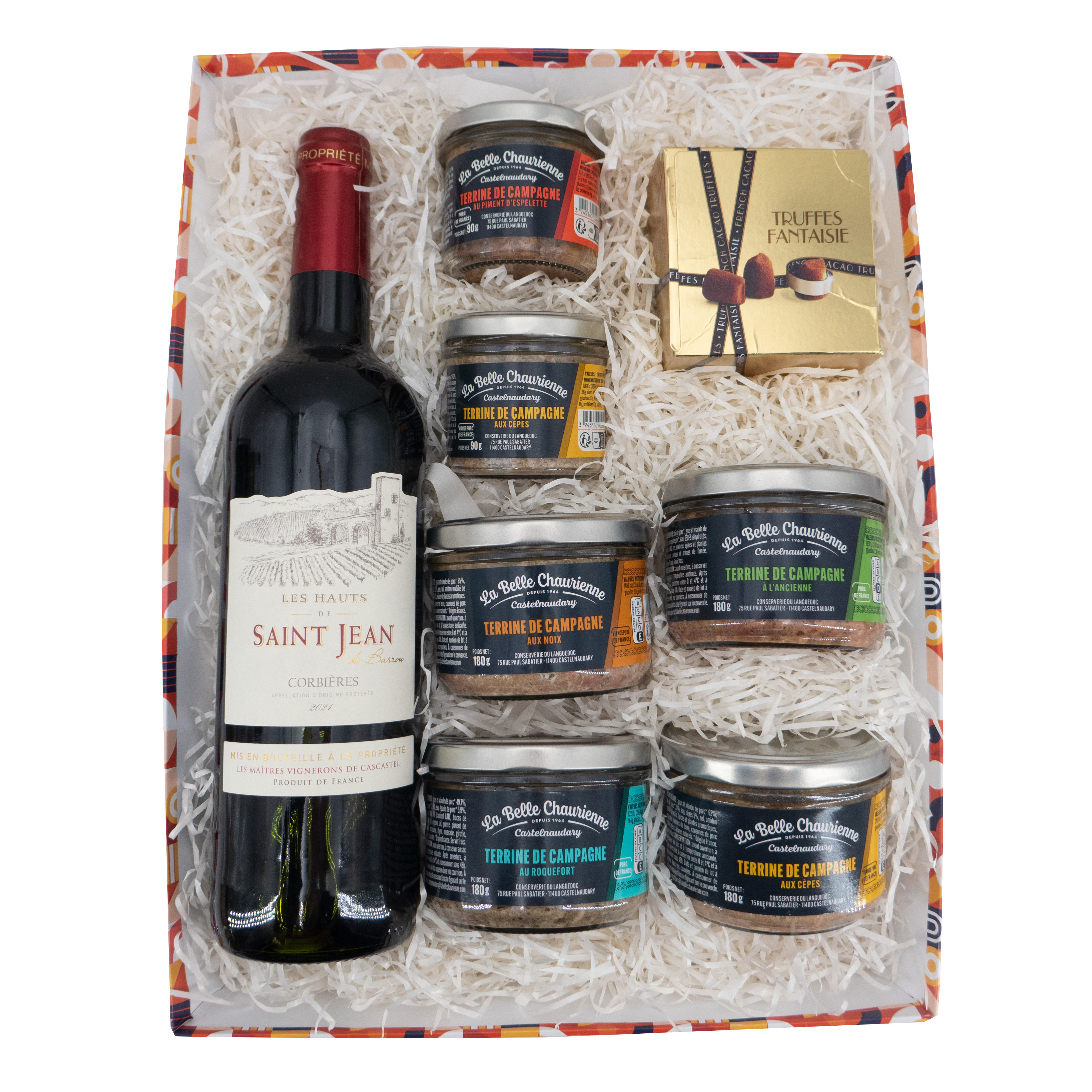 LA BELLE CHAURIENNE Coffret jeu en famille terrine et pâte à tartiner 6  pièces 550g pas cher 