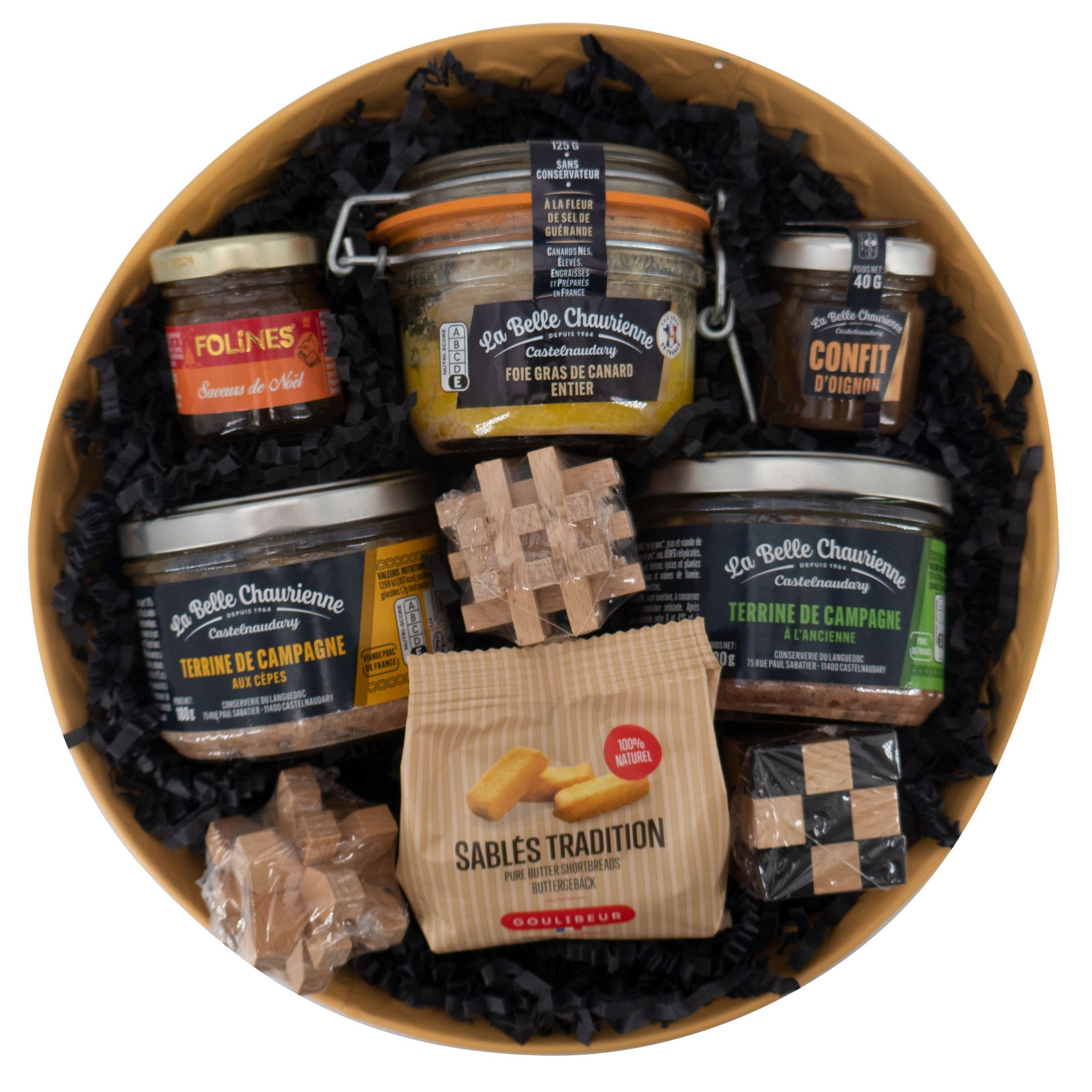 LA BELLE CHAURIENNE Coffret jeu en famille terrine et pâte à tartiner 6  pièces 550g pas cher 