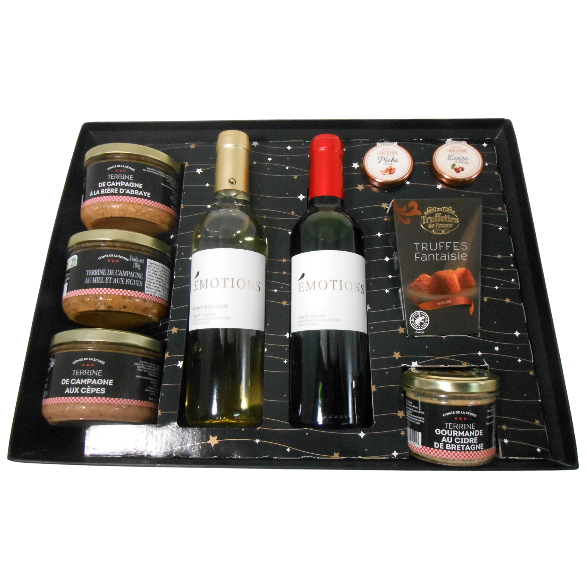 Coffret terrines, vin, tartineur