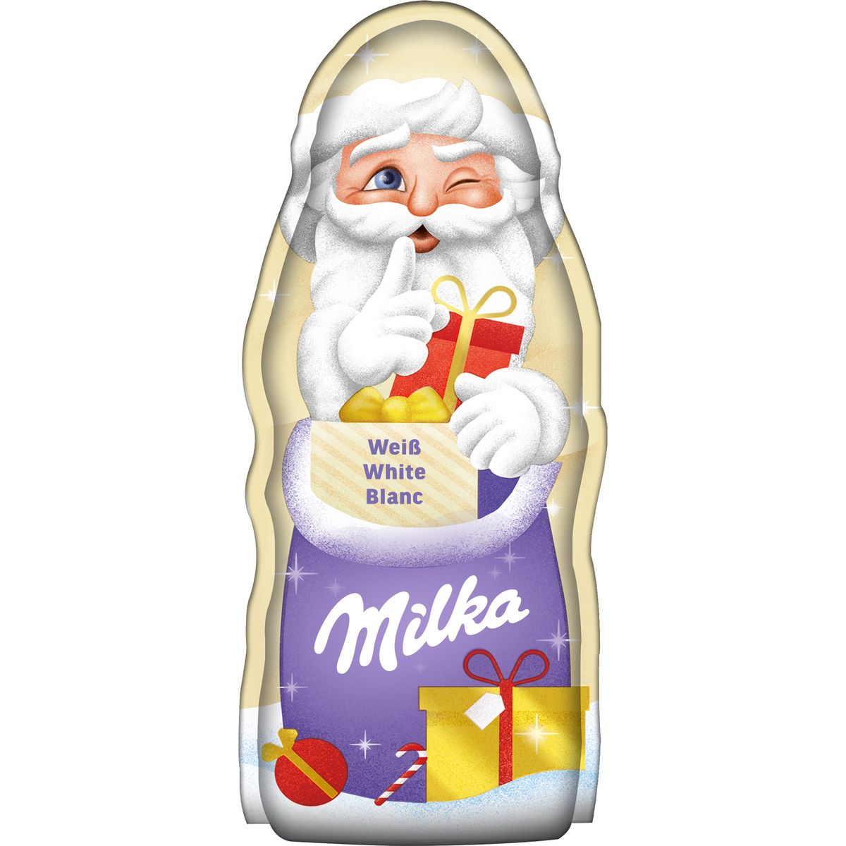 MILKA Moulage Père Noël en chocolat blanc 90g pas cher 