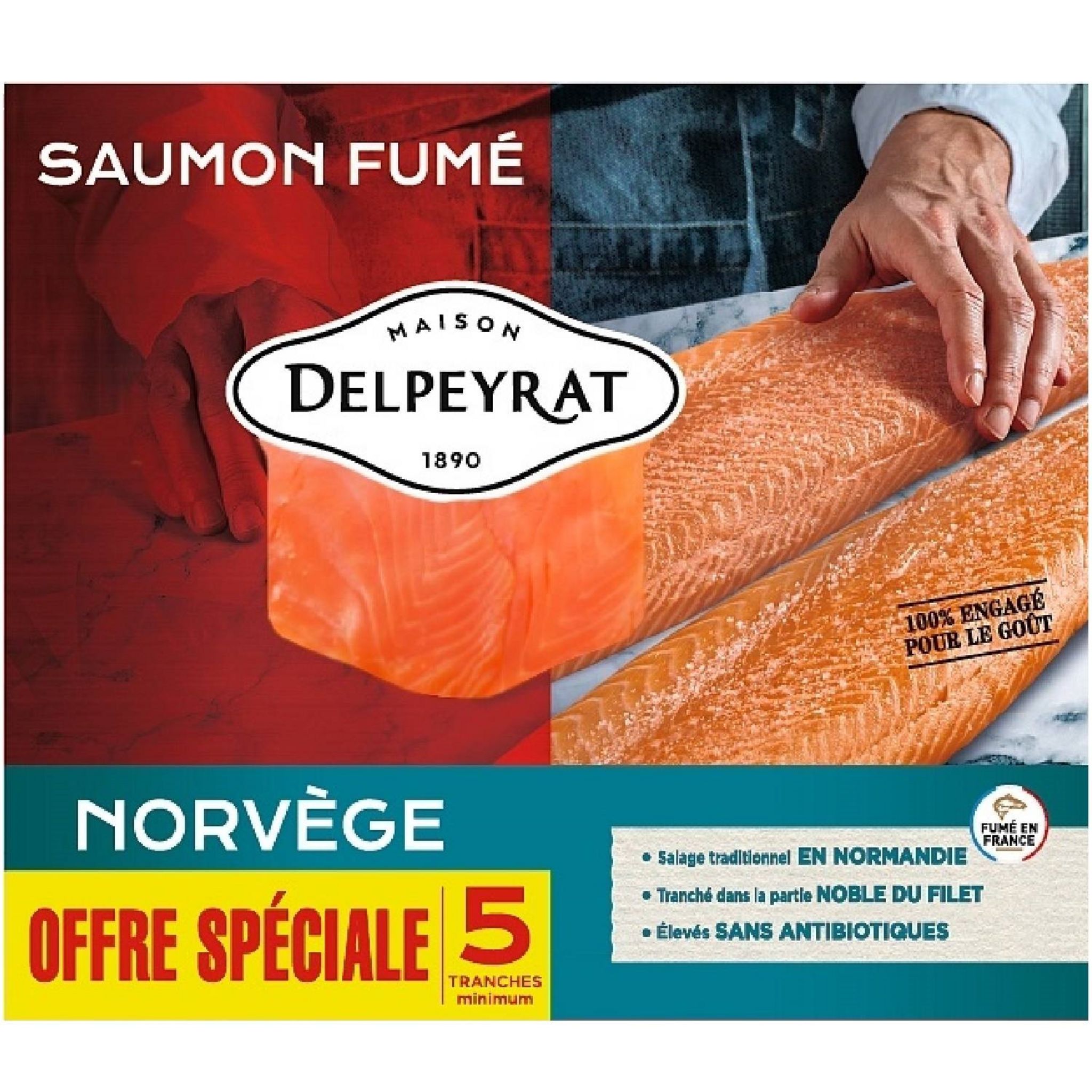 Filet de saumon de l'Atlantique fumé tranché