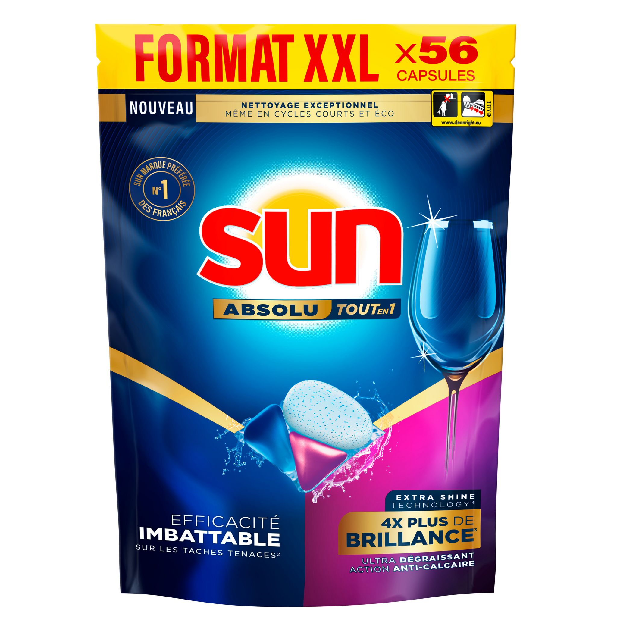 SUN Absolu tablette lave-vaisselle tout en 1 brillance 28