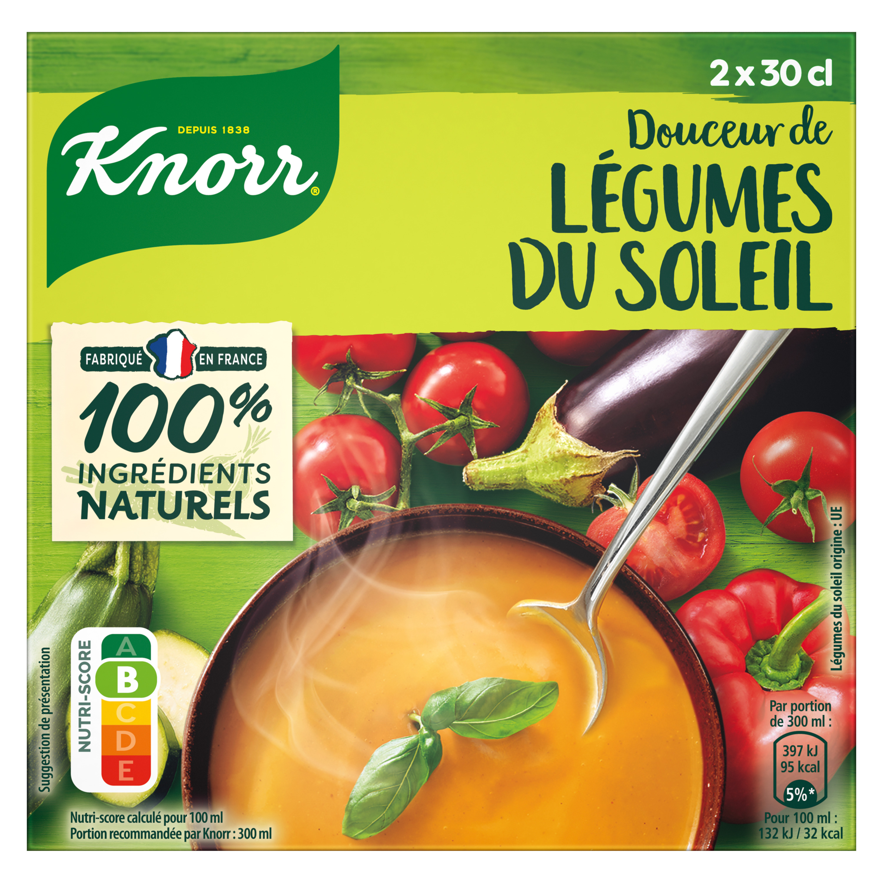 Soupe bio légumes la brique de 1 l Contenu