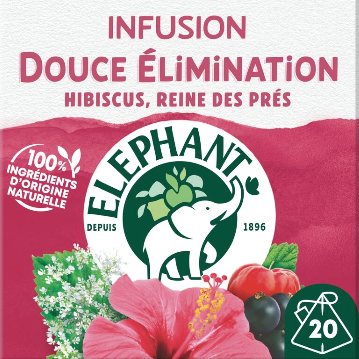 ELEPHANT Infusion fruits rouges 20 sachets 36g pas cher 