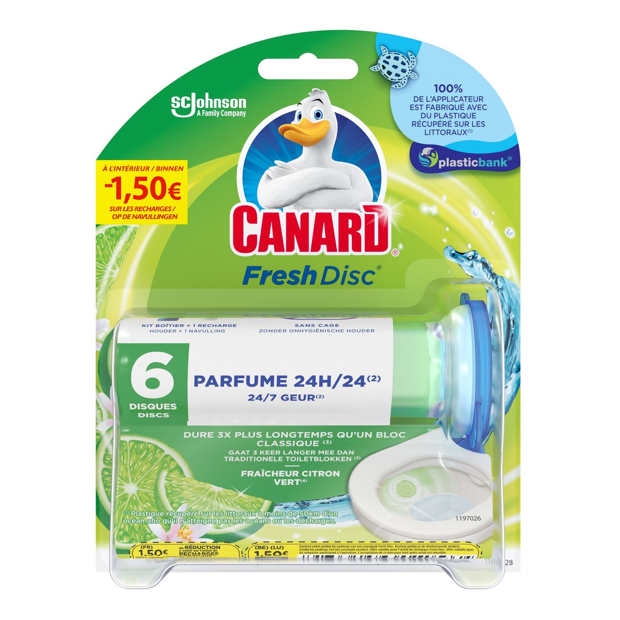 Recharges - Canard Fresh Disc - Fraîcheur Citron Vert - 72Ml