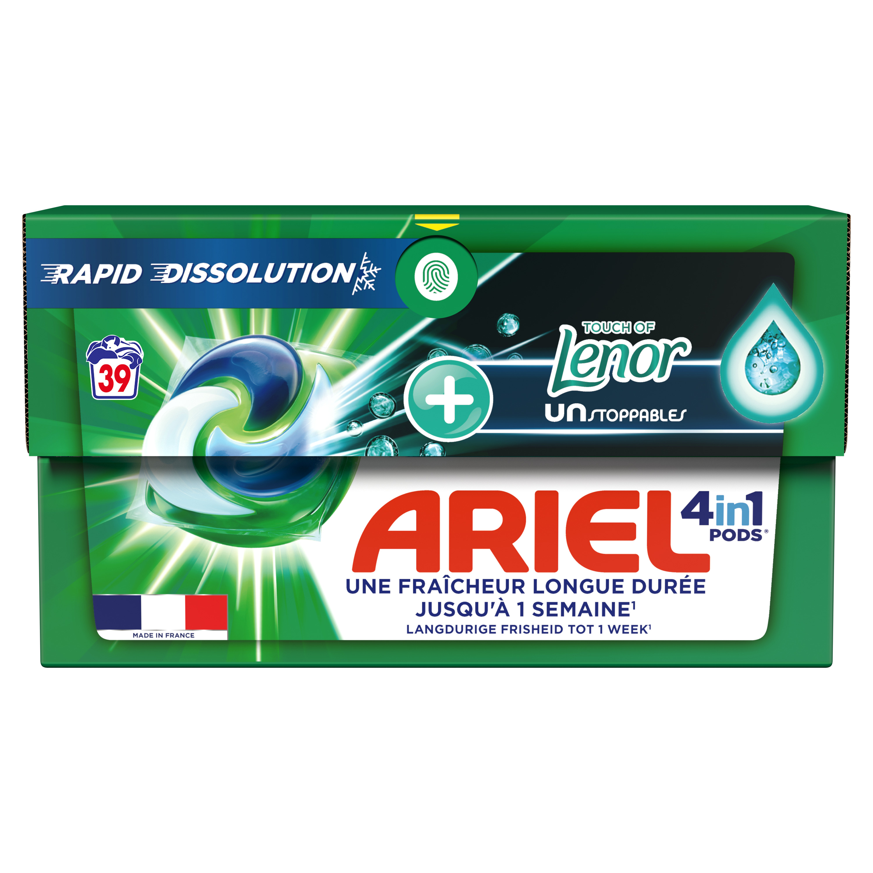 Ariel - Pods+ touche de lenor unstoppables lessive liquide en