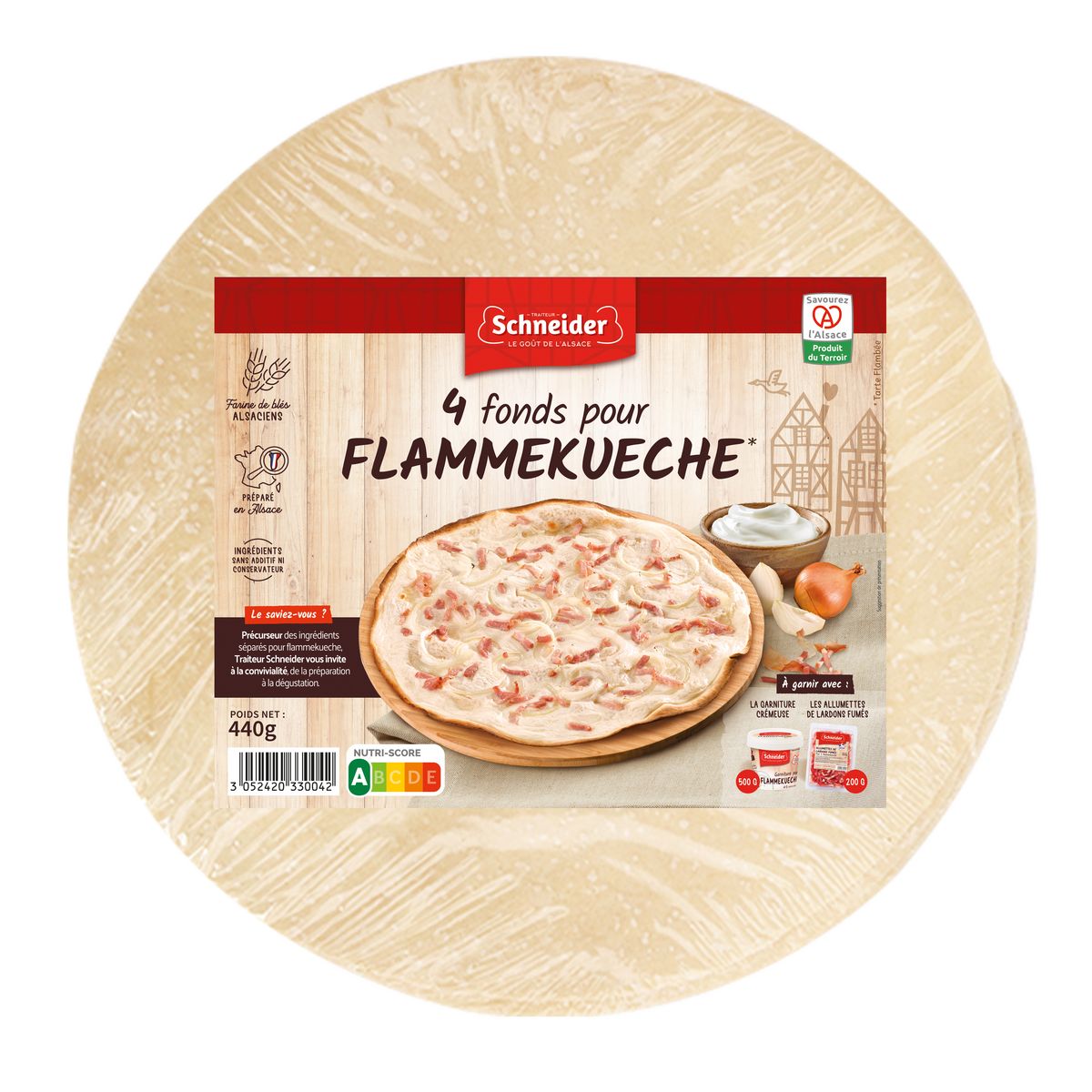 Fond pour Flammekueche SCHNEIDER : le paquet de 4 - 440 g à Prix Carrefour