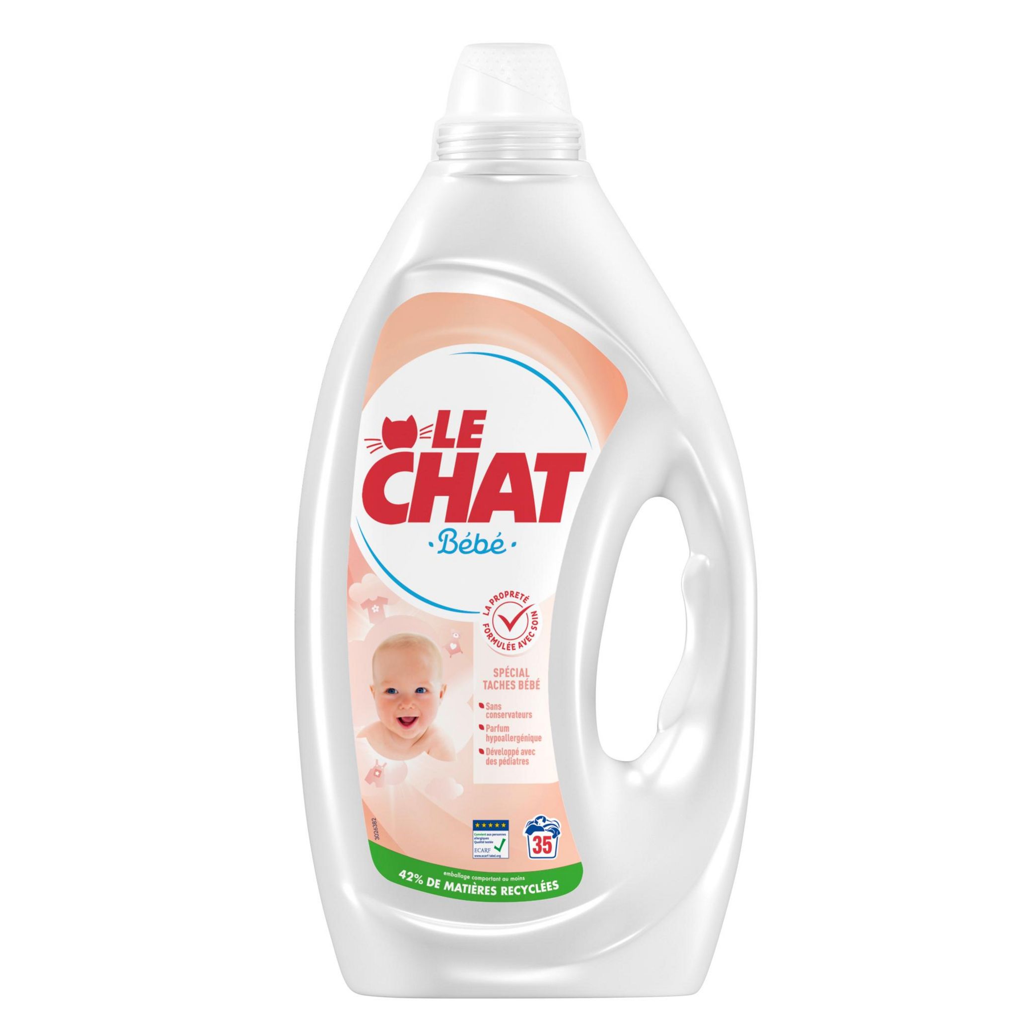 Le Chat Bébé - Lessive Liquide - Lot de 2 x 1,6L - 60 Lavages - Cdiscount  Electroménager