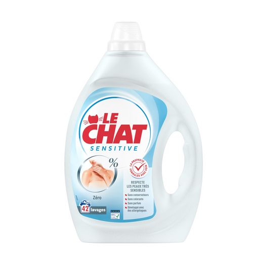 Lessive Liquide Sensitive 0% Sans Parfum LE CHAT : le bidon de 2