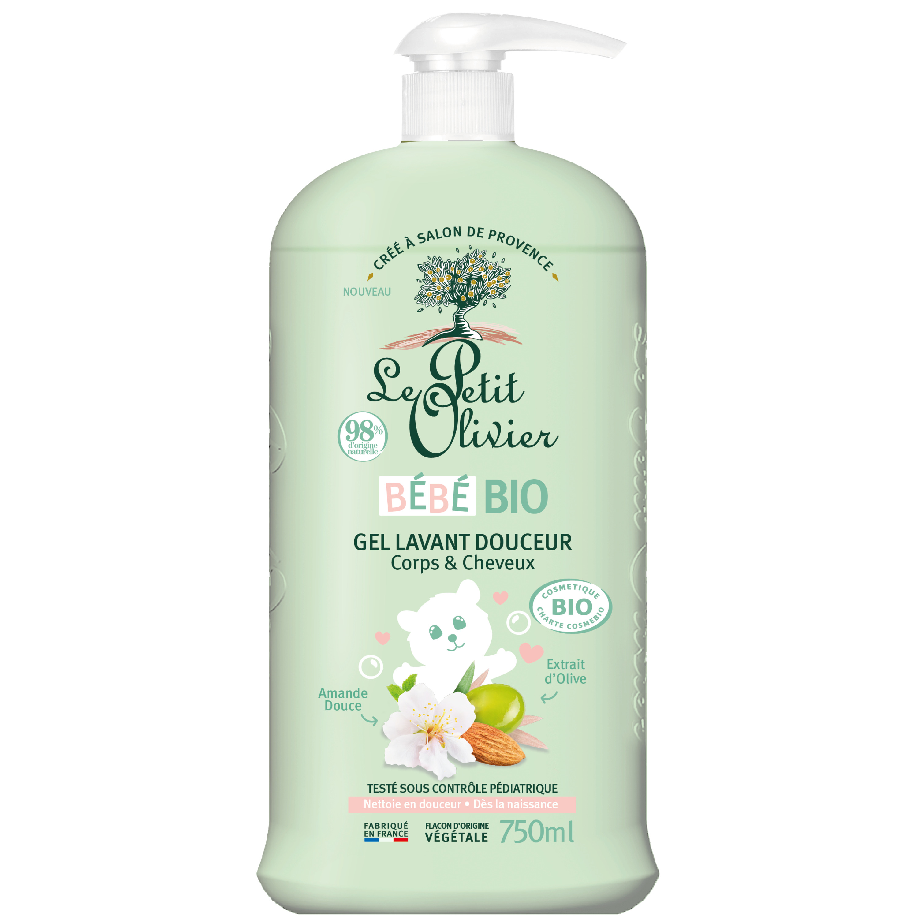 BIOLANE Gel lavant corps et cheveux bio pour bébé 500ml pas cher 