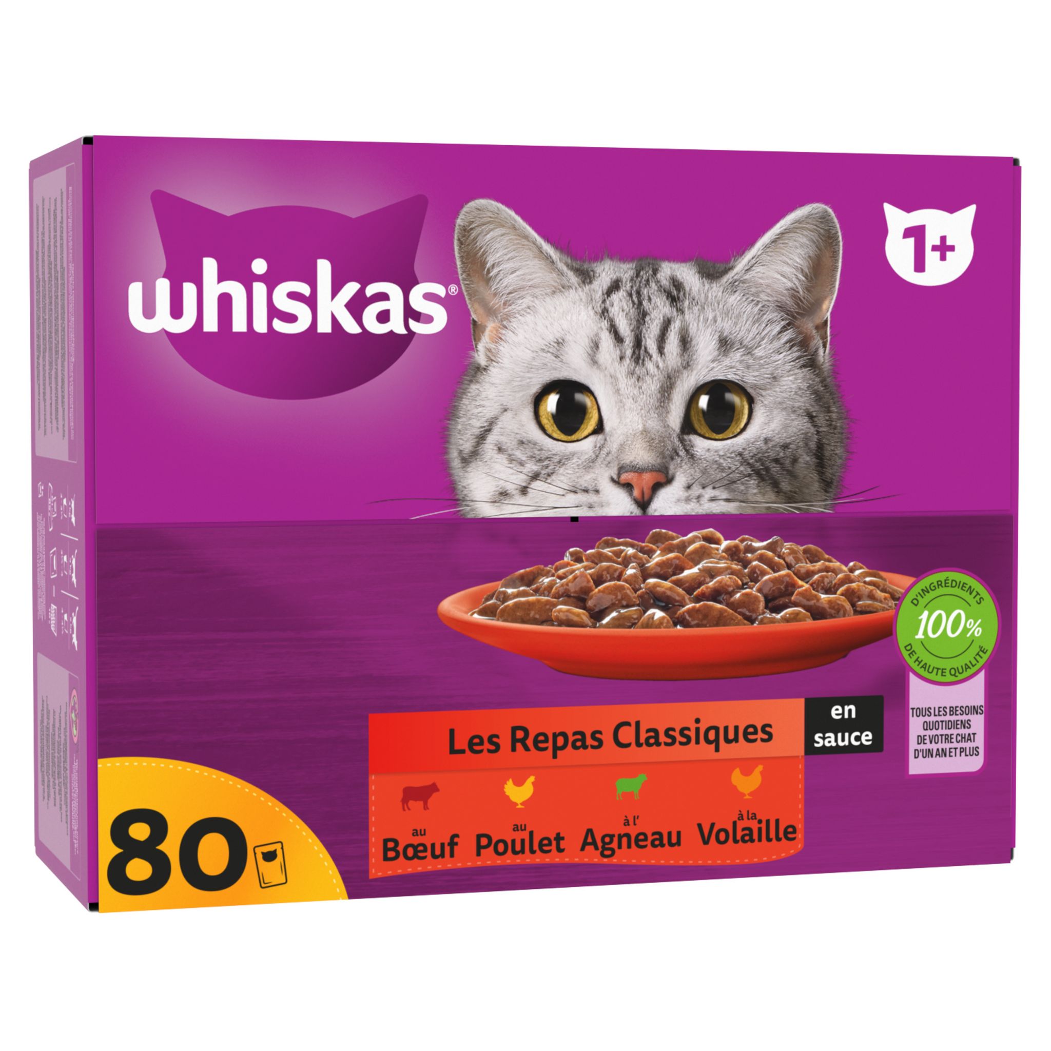 Whiskas - Sachets Fraîcheurs en Gelée aux Poissons pour Chats - 24x85g