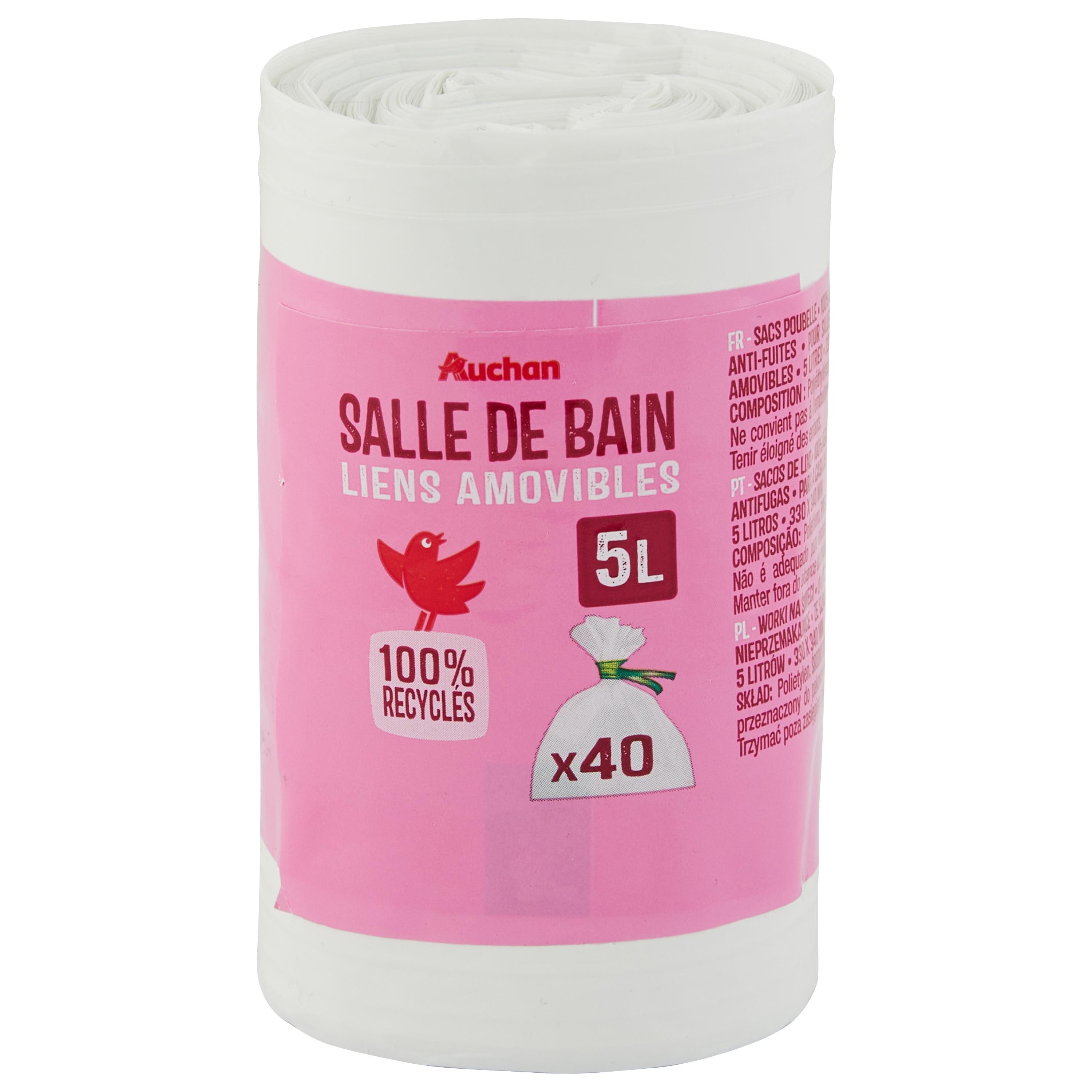 sacs poubelle salle de bains - 5 l x 40 - ELEMBAL