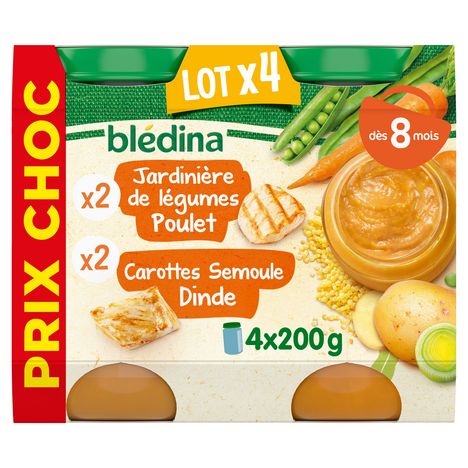 Blédina Petits Pots Jardinière De Légumes Poulet Dès 8 Mois Pack De 200 G X  2 - 400 G - DRH MARKET Sarl