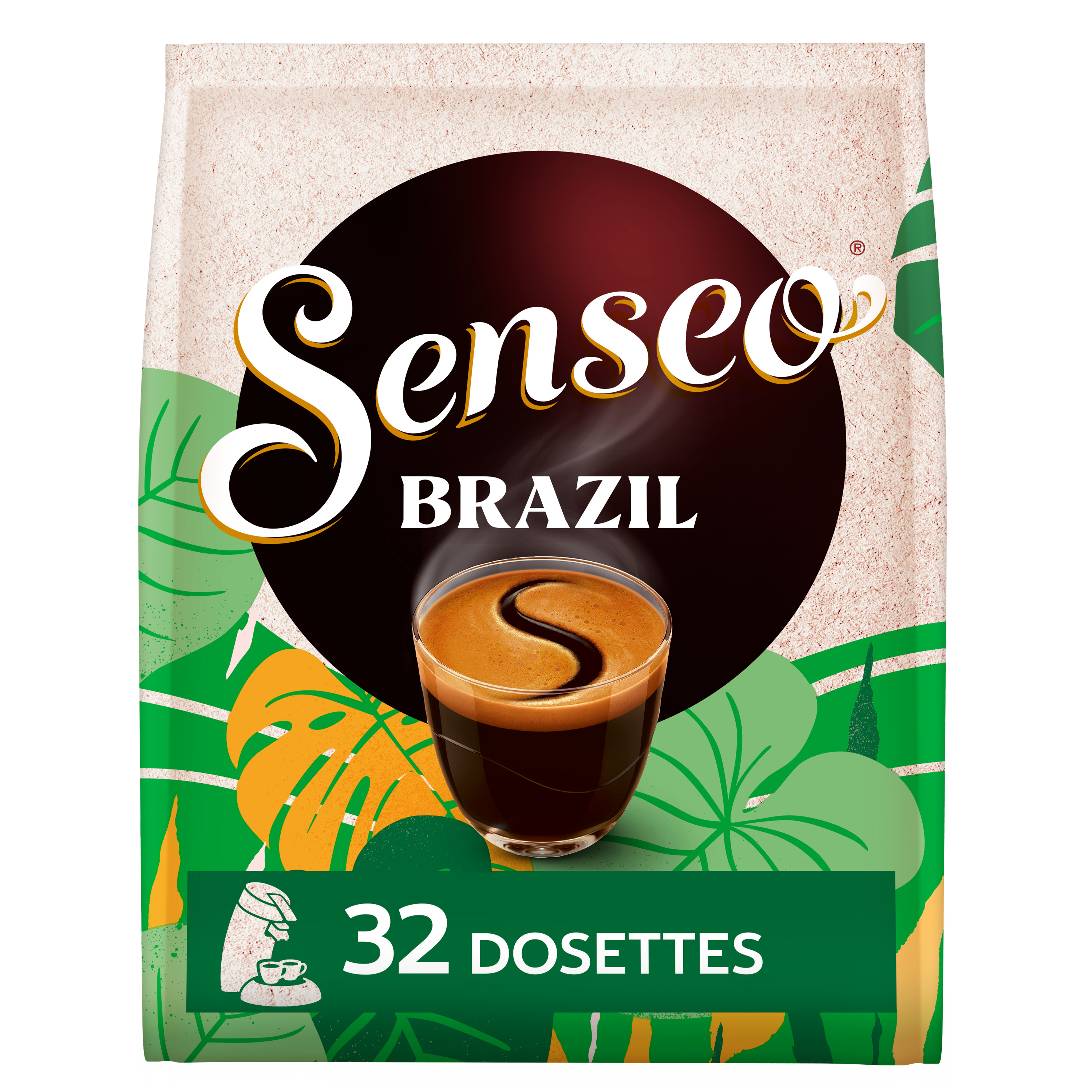 AUCHAN Dosettes de café cappuccino compatibles Senseo 8 dosettes 95g pas  cher 