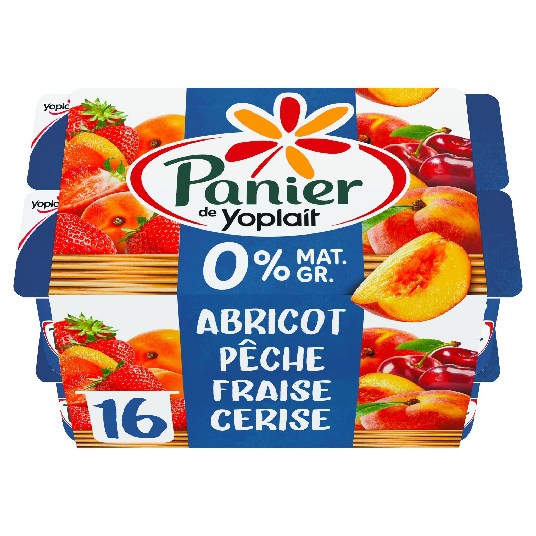 AUCHAN Yaourt aux fruits panachés avec morceaux 16x125g pas cher 