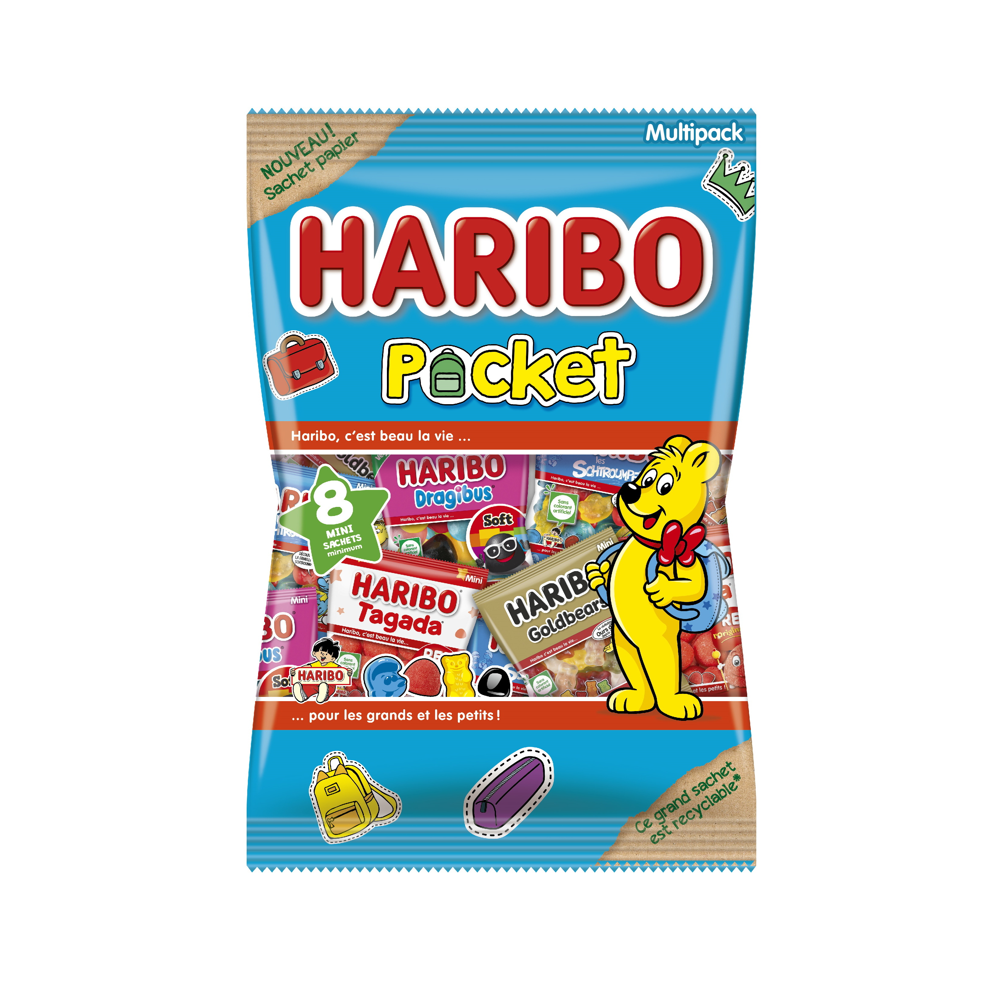 Bonbons Pocket HARIBO : les 8 mini sachets - 380 g à Prix Carrefour