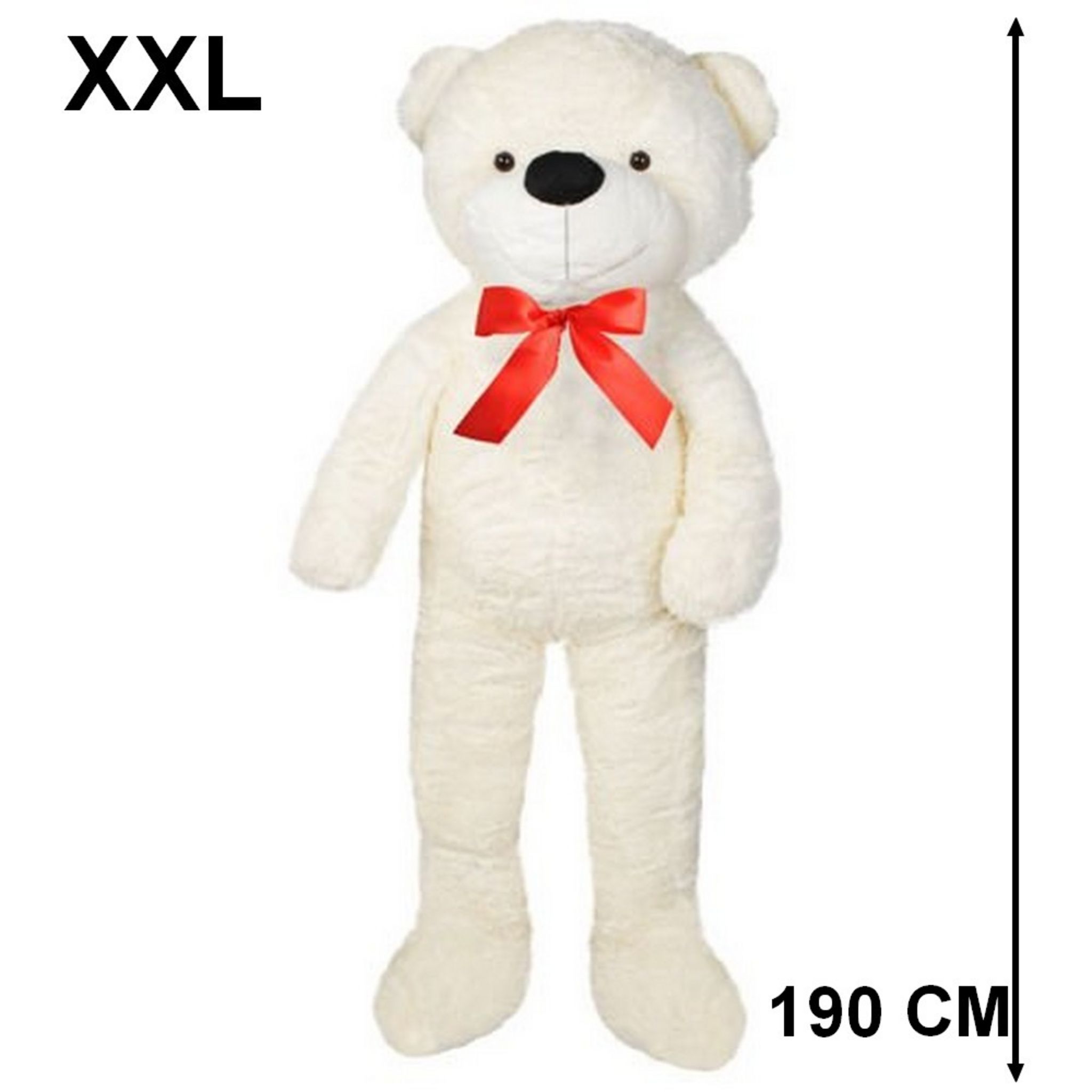 Location ours blanc en peluche géant H185cm - Clauday Evénements