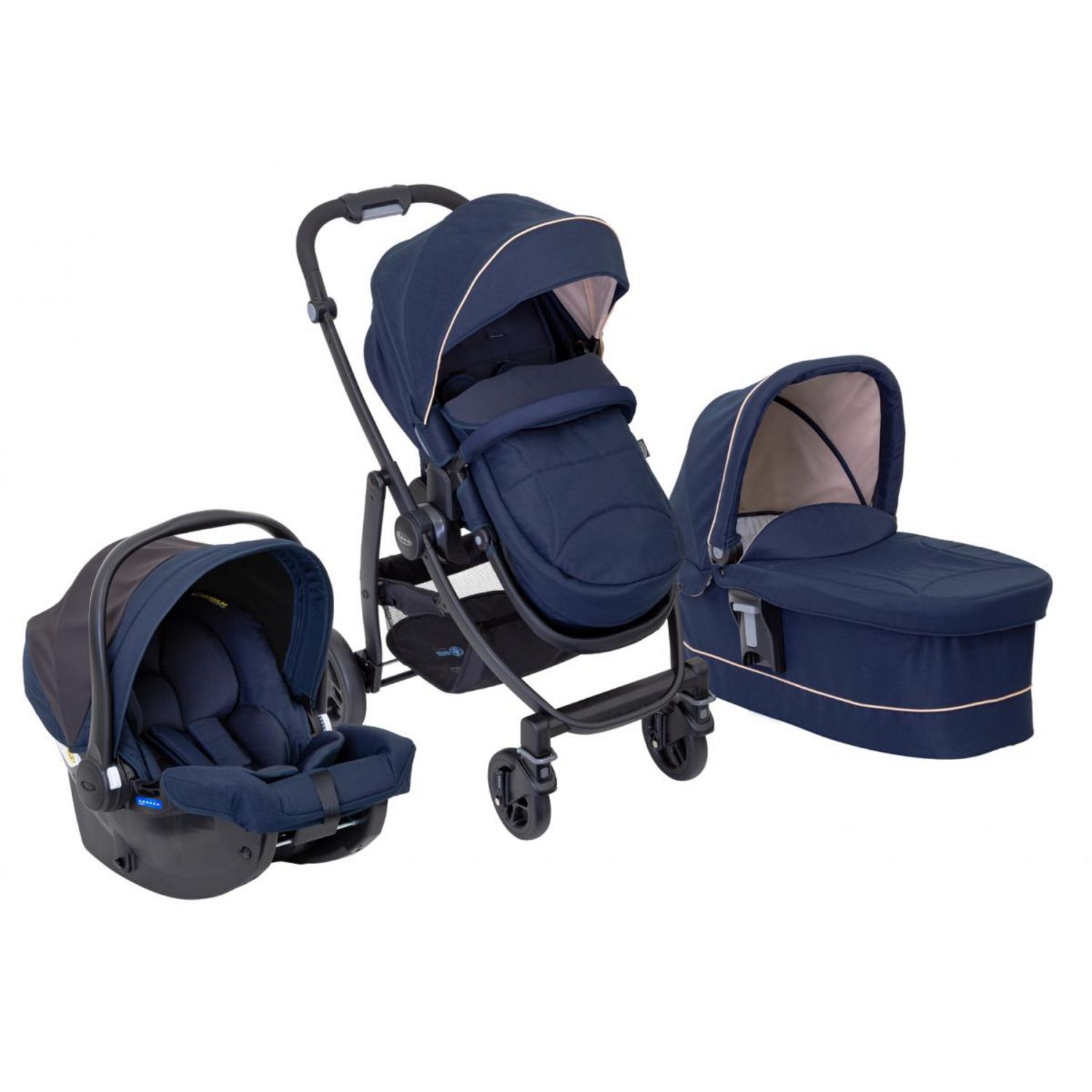 GRACO Poussette Evo Trio Bleu marine pas cher Auchan