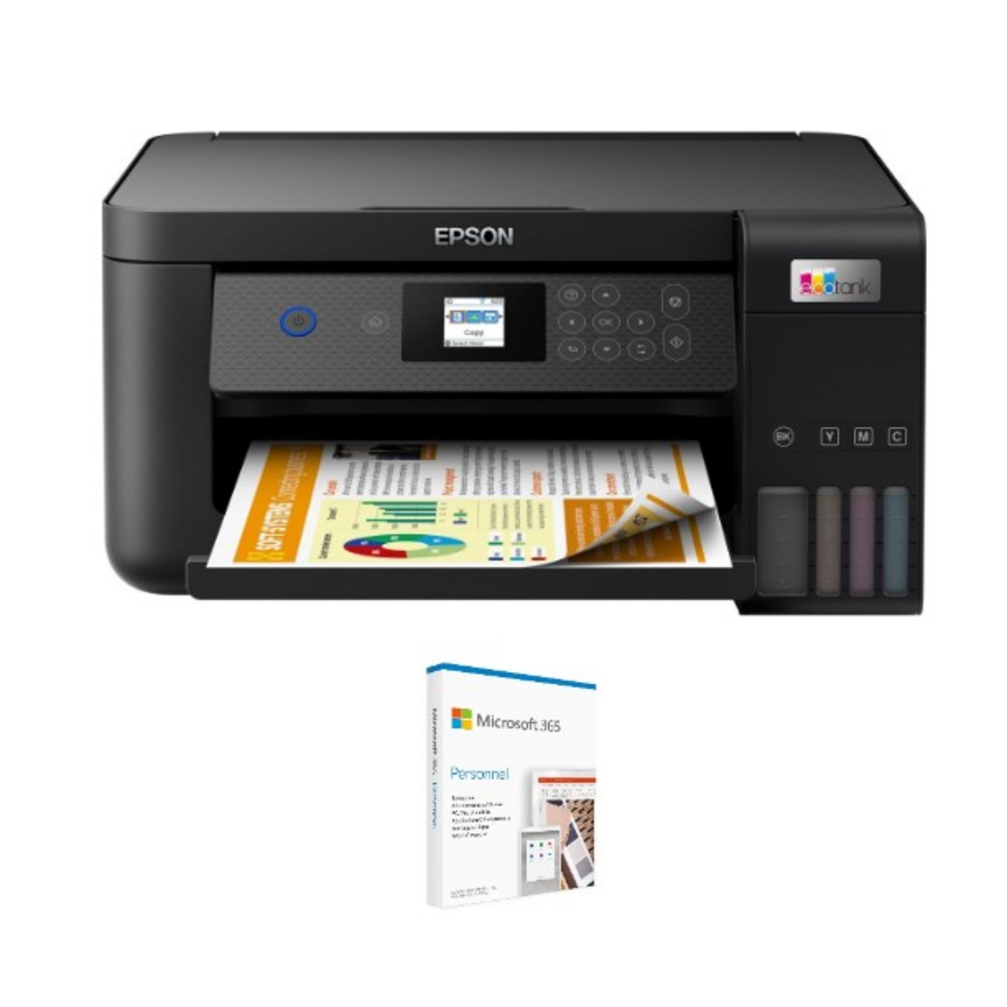 EPSON Imprimante ECOTANK ET-2850 - Noire + Logiciel Microsoft OFFICE 365  Personnel pas cher 