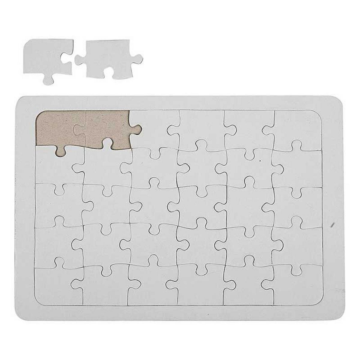  3 puzzles à décorer blancs 30 pièces 15 x 21 cm