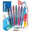PILOT Lot de 7 stylos effaçables pointe moyenne noir/bleu/rouge/vert/rose/violet/bleu clair FriXion Ball Clicker + 1 To Do list