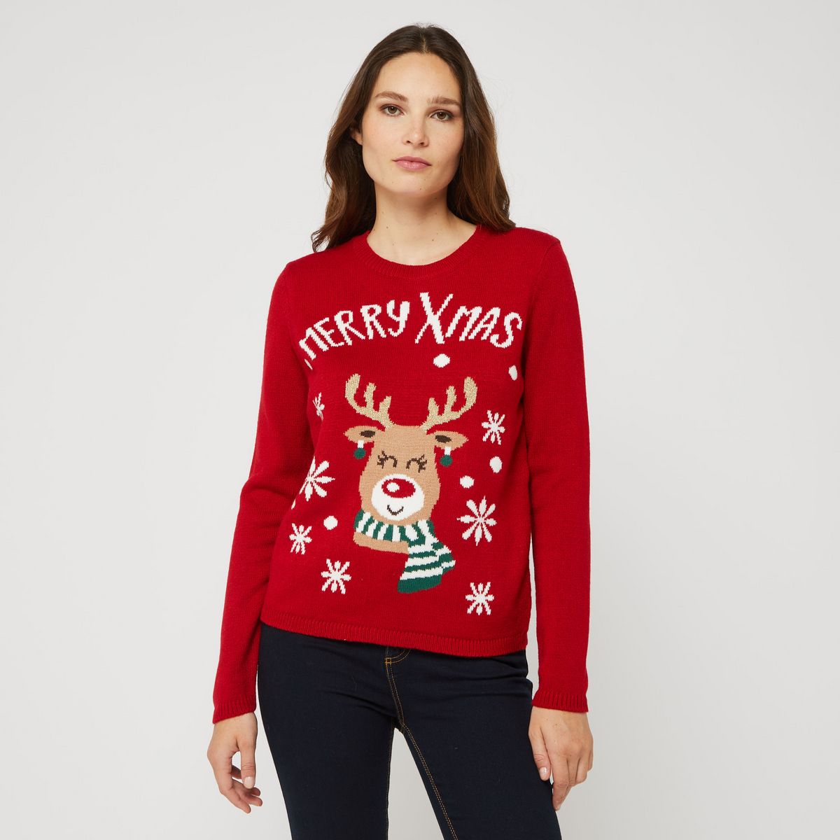 Pull noel femme online rouge