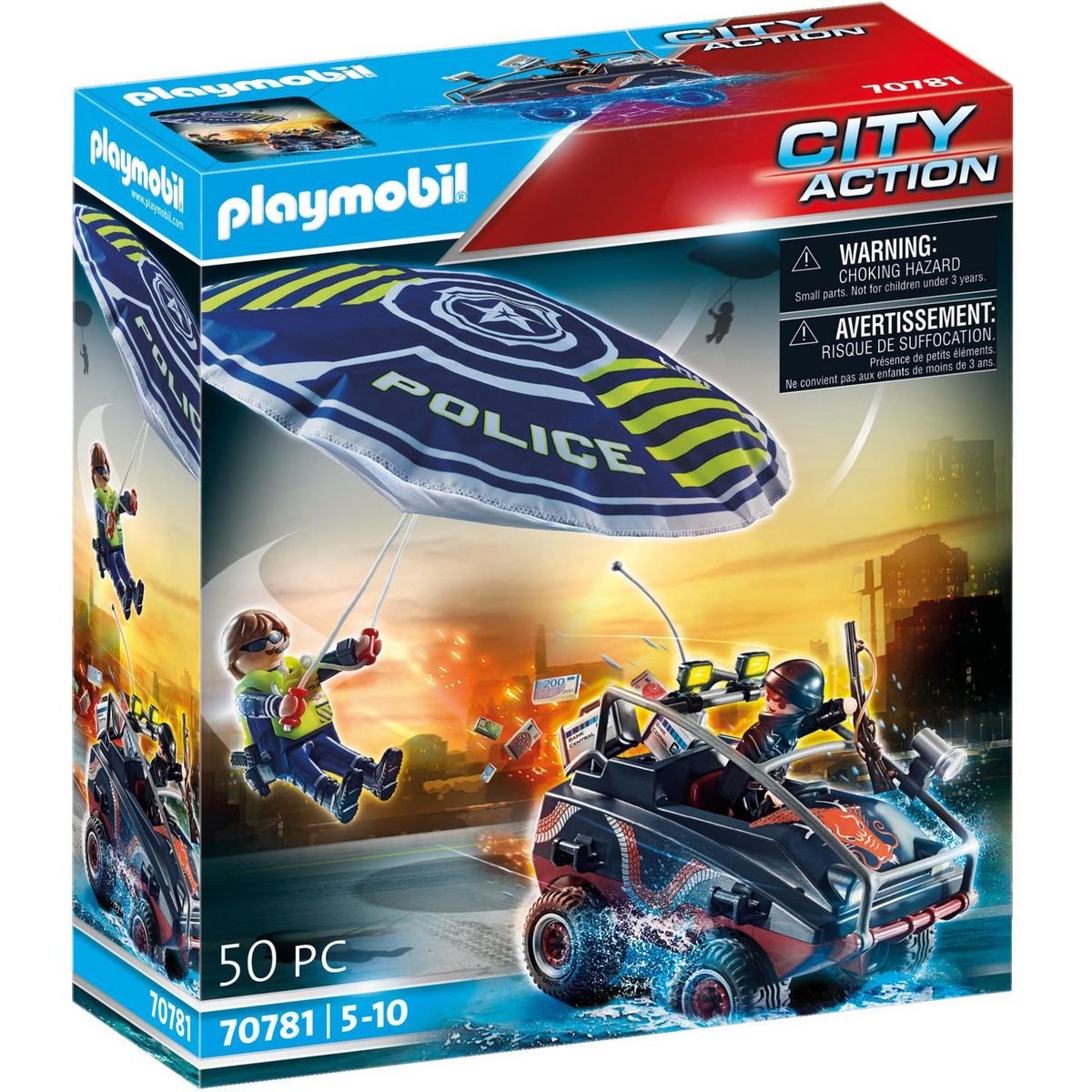 PLAYMOBIL 70781 - City Action Parachutiste quads bandits pas cher 