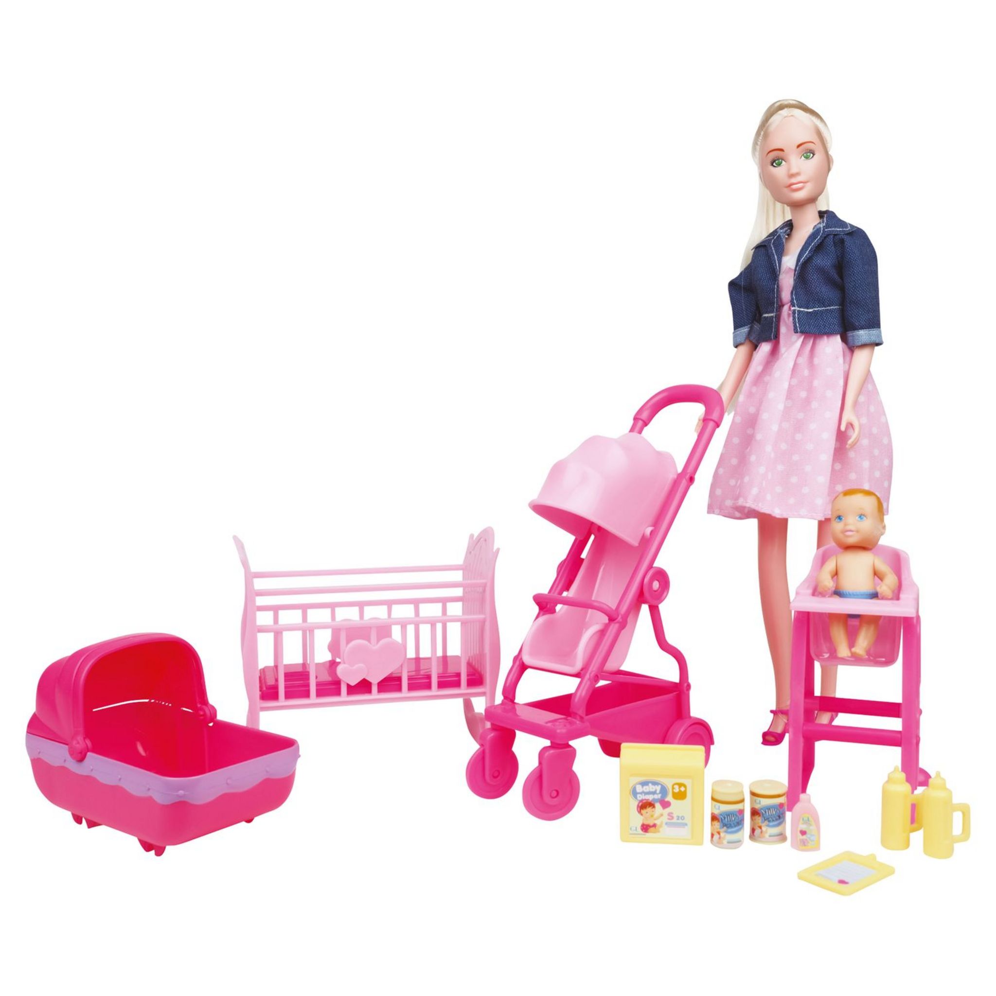 Vidéo en français pour fille. Les poupées Barbie et Baby Born Emily. La  chaise pour bébé. 