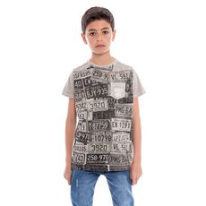 t-shirt col rond pur coton nedelko boy (Beige)