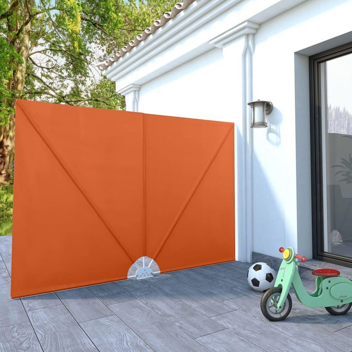 VIDAXL Auvent lateral pliable de terrasse Terre cuite 240 x 160 cm