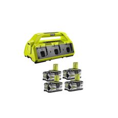 Pack NRJ RYOBI 18V - 1 chargeur 6 ports Lithium-ion RC18-627 - 4 batteries 5,0 Ah RB18L50