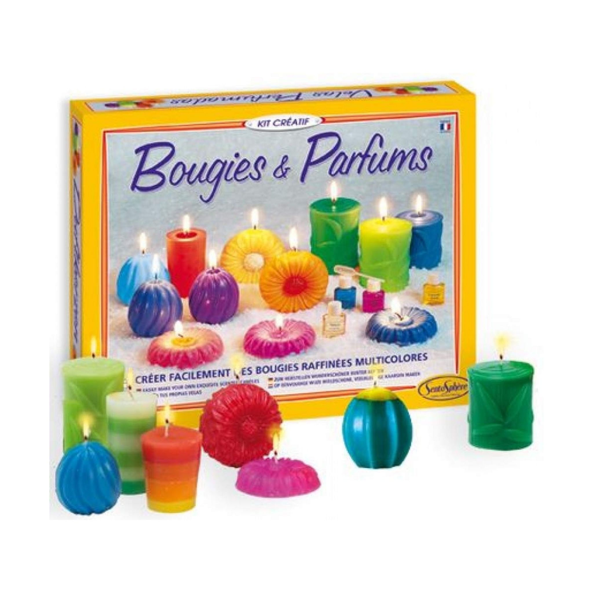 SentoSphère - BOUGIES CRISTAL - Création de bougies raffinées multicolores  - Kit atelier créatif enfant - A partir de 8 ans - Fabriqué en France 