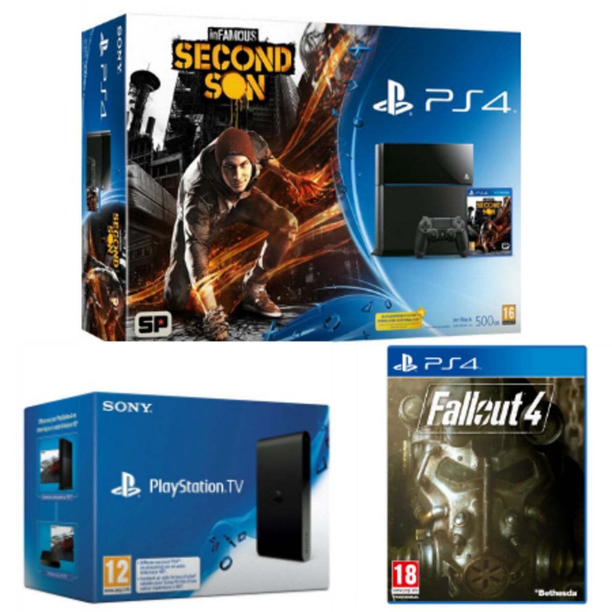 Console PS4 500 Go inFamous Second Son + Playstation TV + Voucher pas cher à prix Auchan