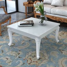 Table basse 80 x 80 x 42 cm Laquee Blanc