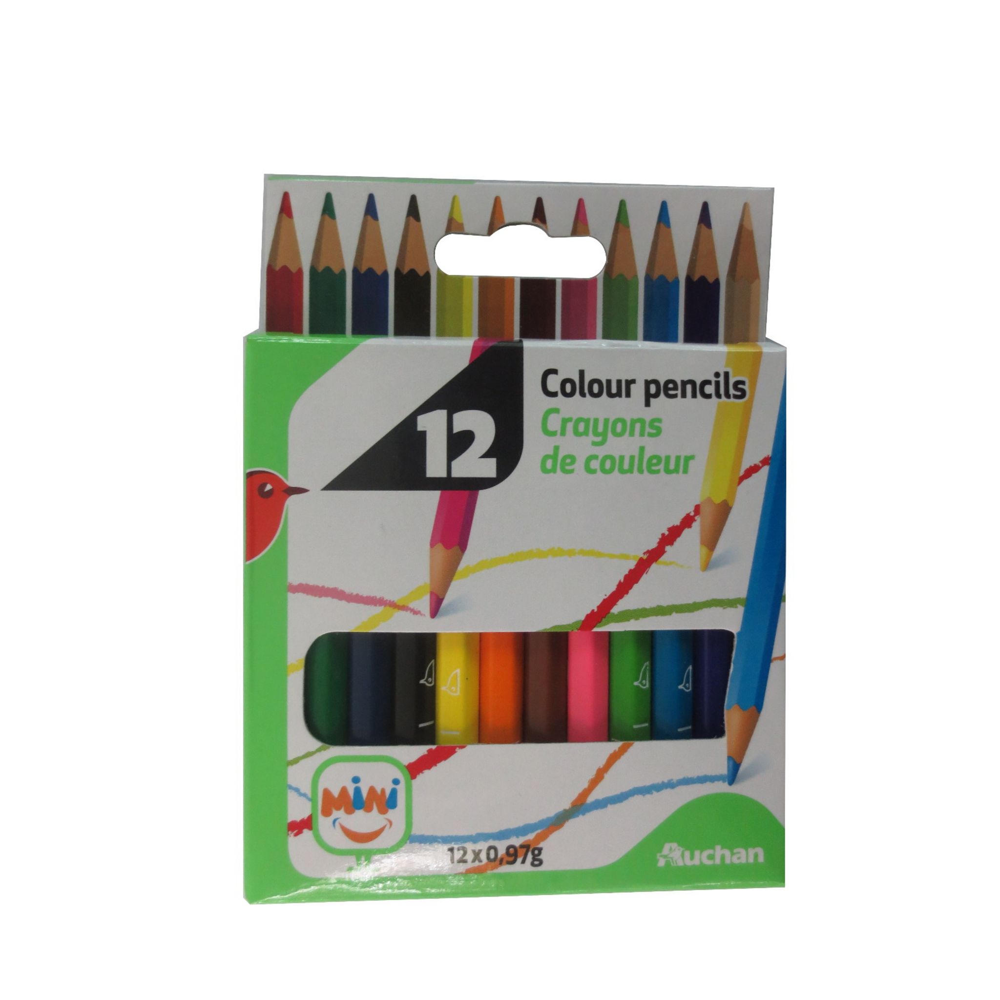 AUCHAN Etui de 24 crayons de couleur pas cher 