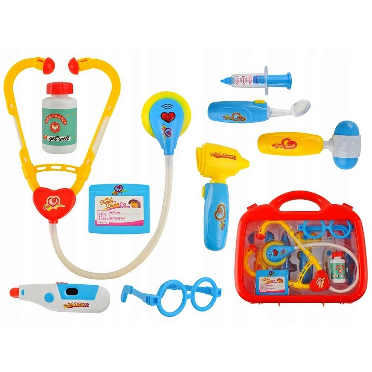 Valise de docteur son lumiere jouet lunette stethoscope seringue mallette  enfant pas cher 