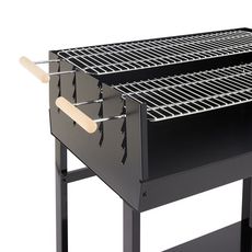 GARDENSTAR Barbecue charbon de bois rectangulaire 100x60cm TROLLEY 